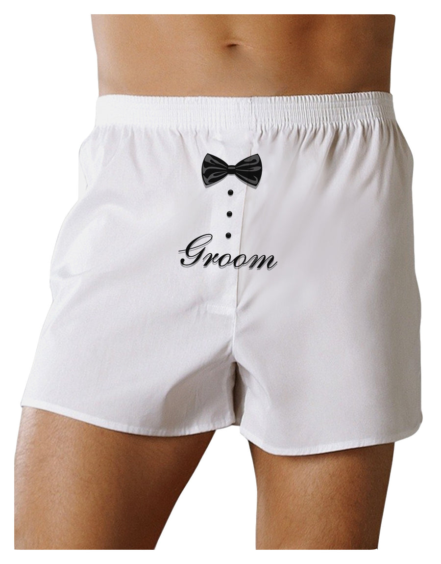 Tuxedo - Groom Front Print Boxer Shorts-Boxer Shorts-TooLoud-White-Small-Davson Sales