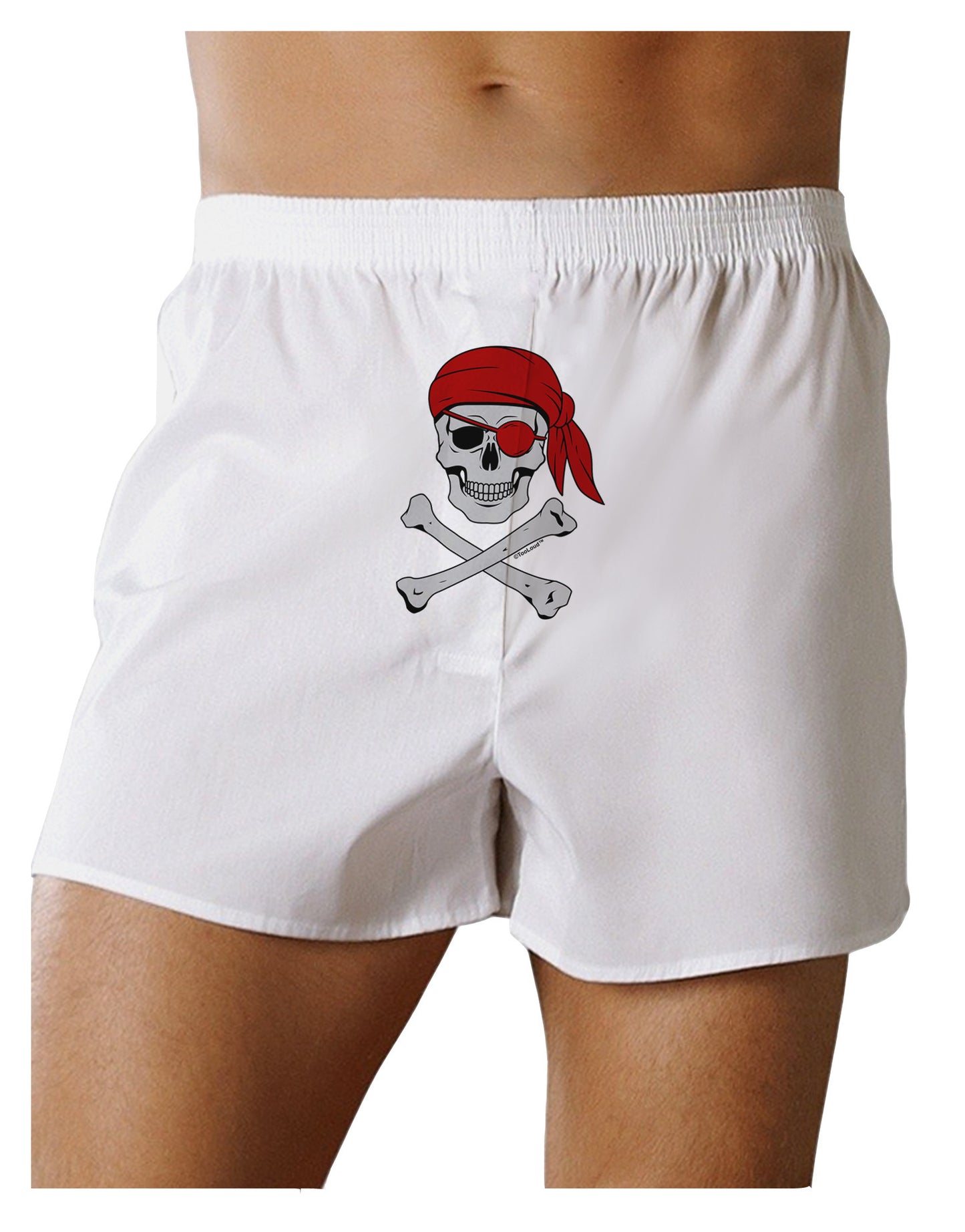 Pirate Skull Front Print Boxer Shorts-Boxer Shorts-TooLoud-White-Small-Davson Sales