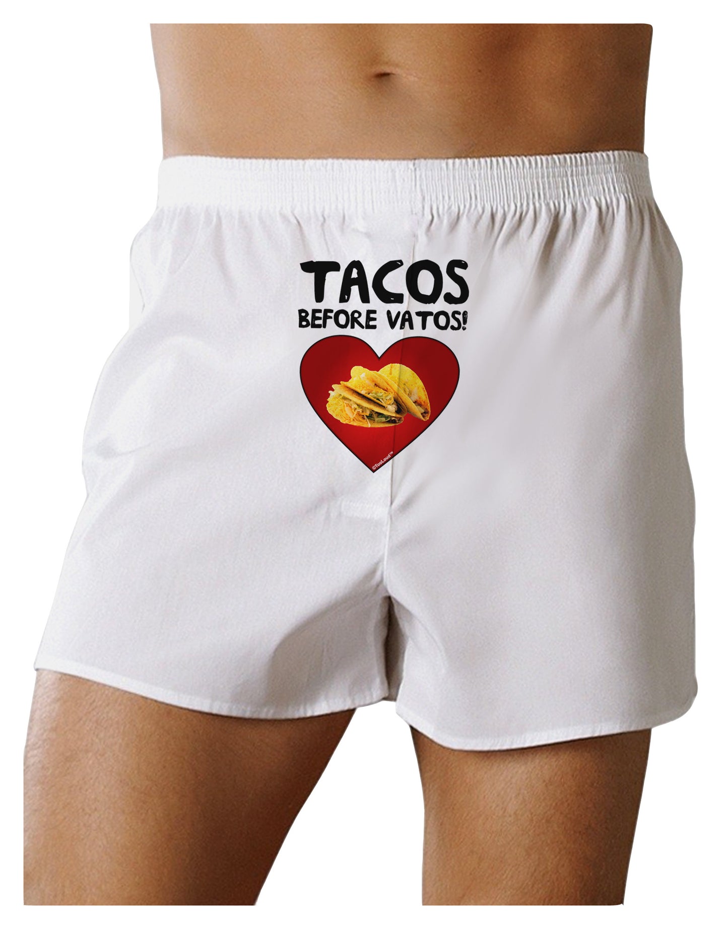 Tacos before Vatos Front Print Boxer Shorts-Boxer Shorts-TooLoud-White-Small-Davson Sales