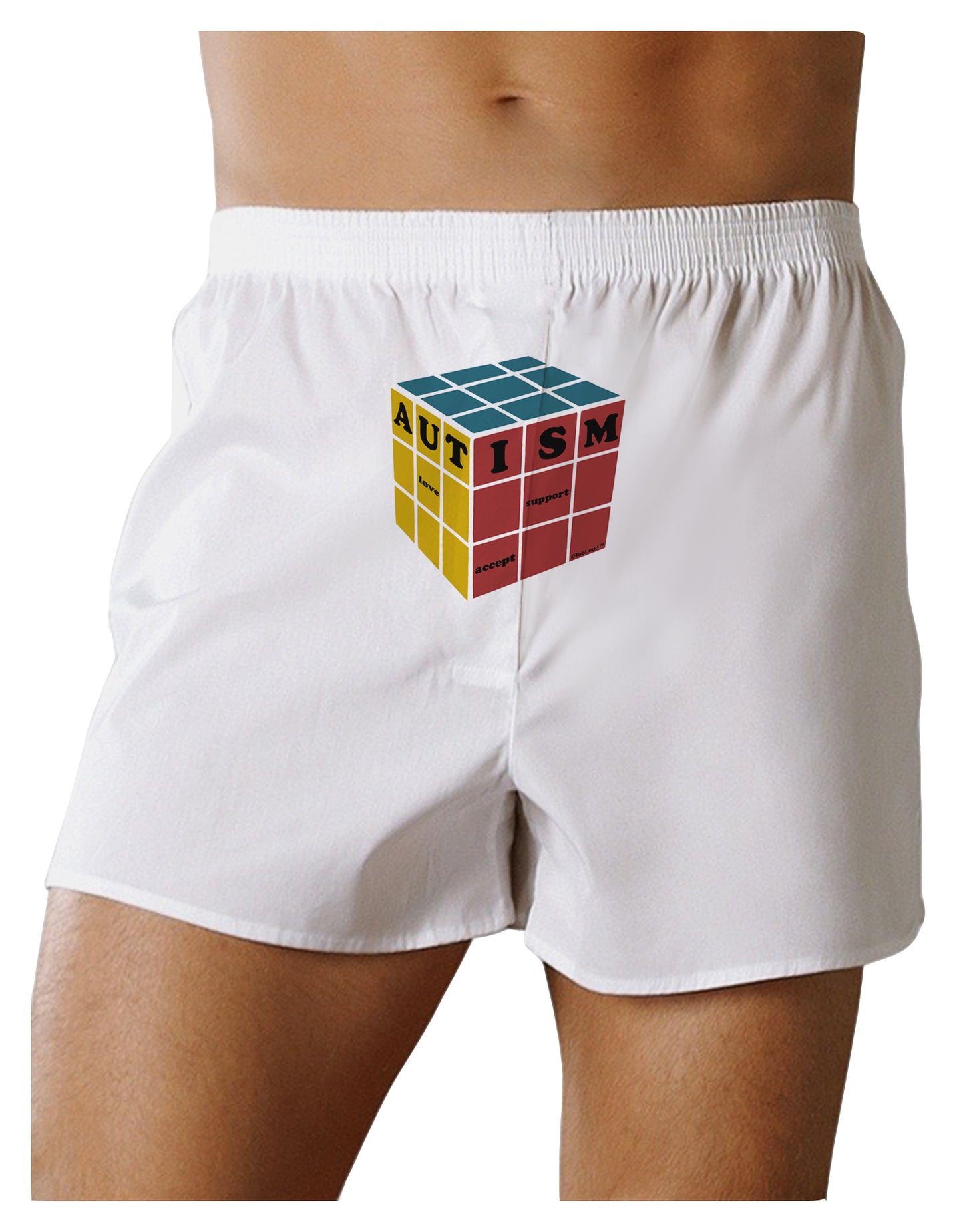 Autism Awareness - Cube Color Front Print Boxer Shorts-Boxer Shorts-TooLoud-White-Small-Davson Sales