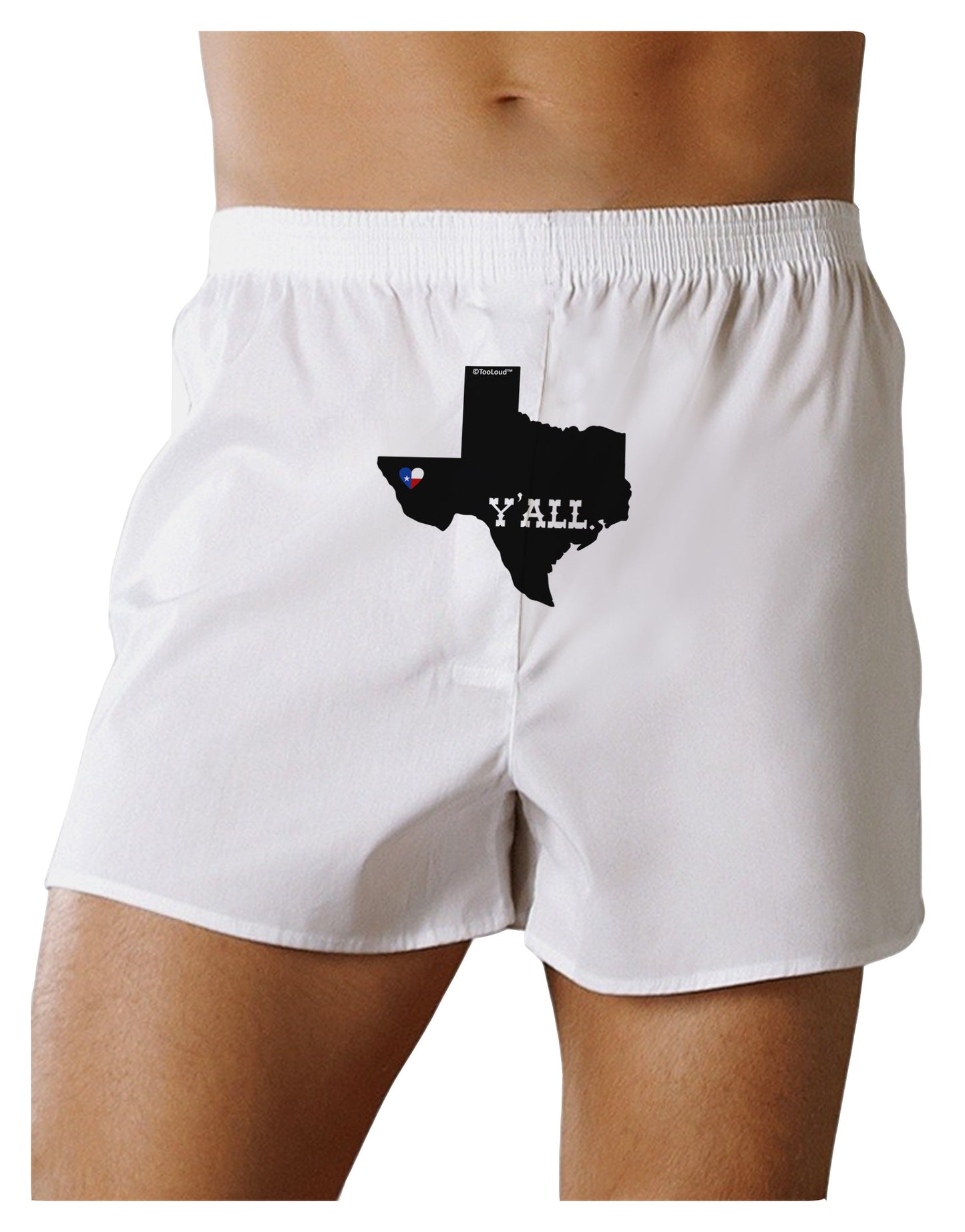Texas State Y'all Design with Flag Heart Front Print Boxer Shorts by TooLoud-Boxer Shorts-TooLoud-White-Small-Davson Sales