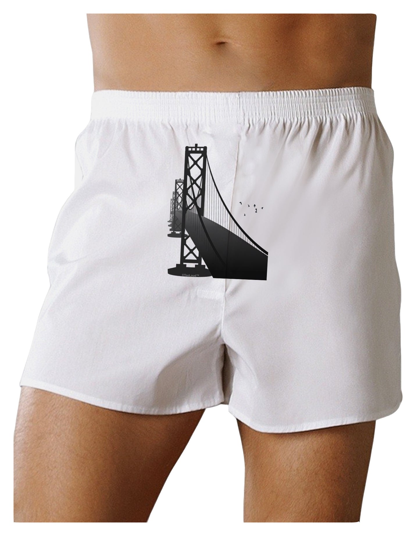 San Francisco Bay Bridge Front Print Boxer Shorts-Boxer Shorts-TooLoud-White-Small-Davson Sales