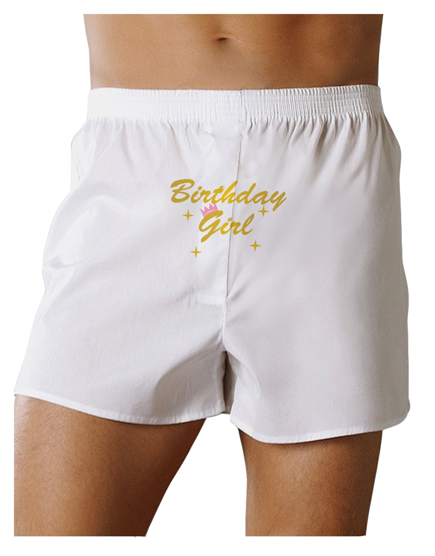 Birthday Girl Text Front Print Boxers Shorts by TooLoud-Boxer Shorts-TooLoud-White-Small-Davson Sales