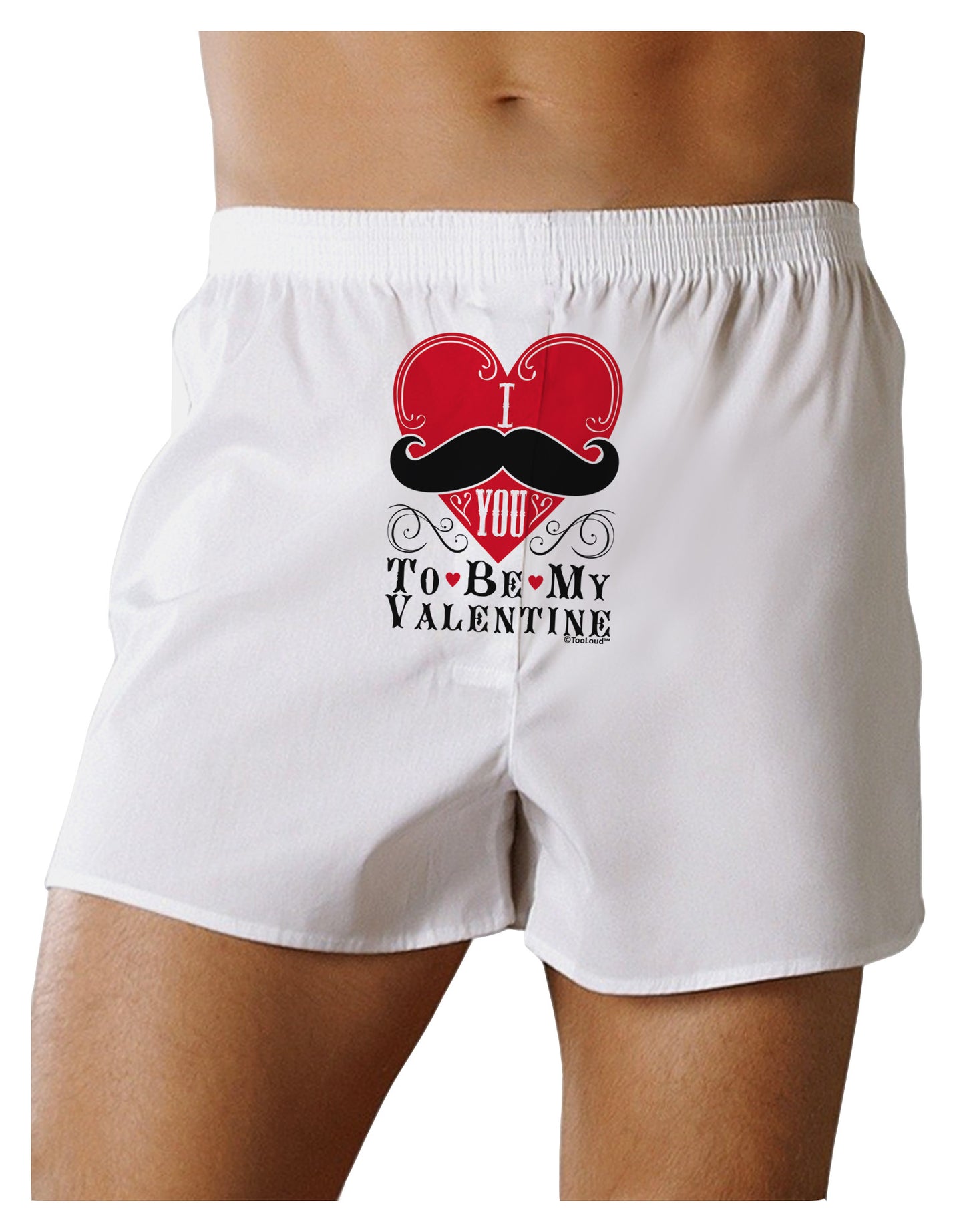 I Mustache You To Be My Valentine Front Print Boxer Shorts-Boxer Shorts-TooLoud-White-Small-Davson Sales