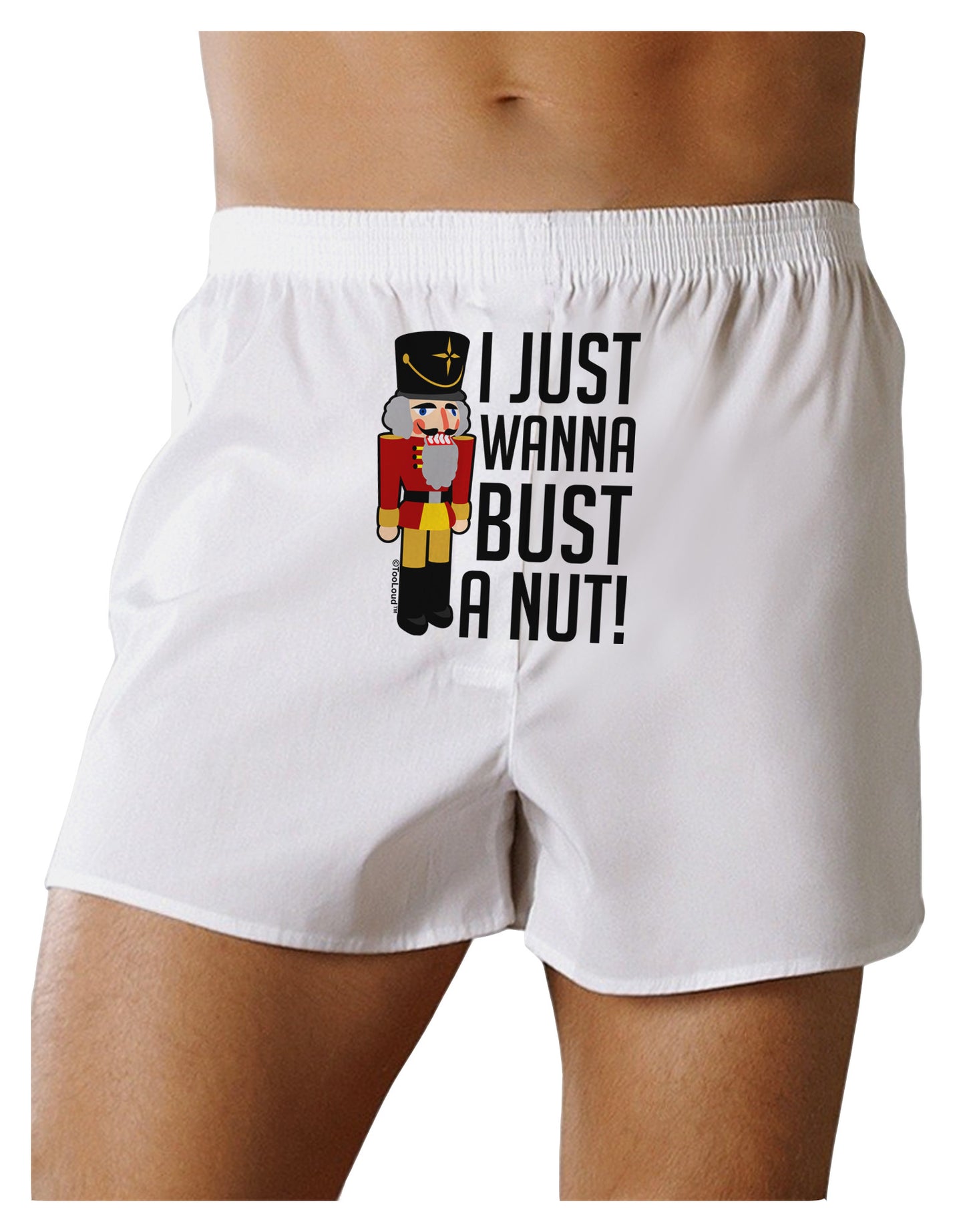 I Just Wanna Bust A Nut Nutcracker Front Print Boxer Shorts by-Boxer Shorts-TooLoud-White-Small-Davson Sales