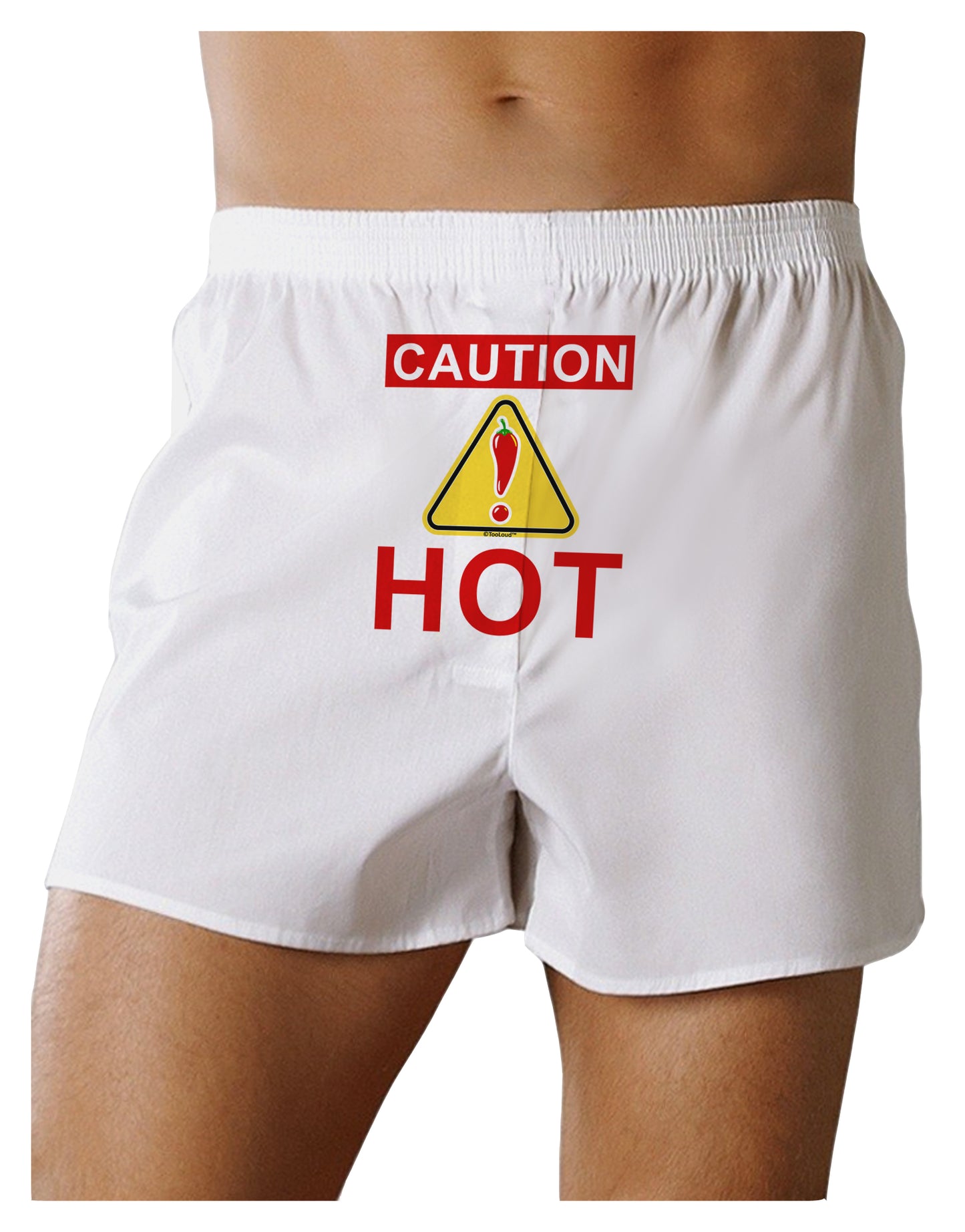 Caution Hot Chili Pepper Sign Front Print Boxer Shorts-Boxer Shorts-TooLoud-White-Small-Davson Sales