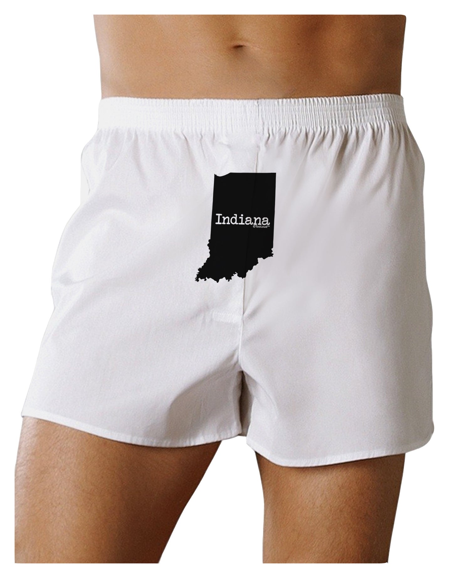 Indiana - United States Shape Front Print Boxer Shorts-Boxer Shorts-TooLoud-White-Small-Davson Sales