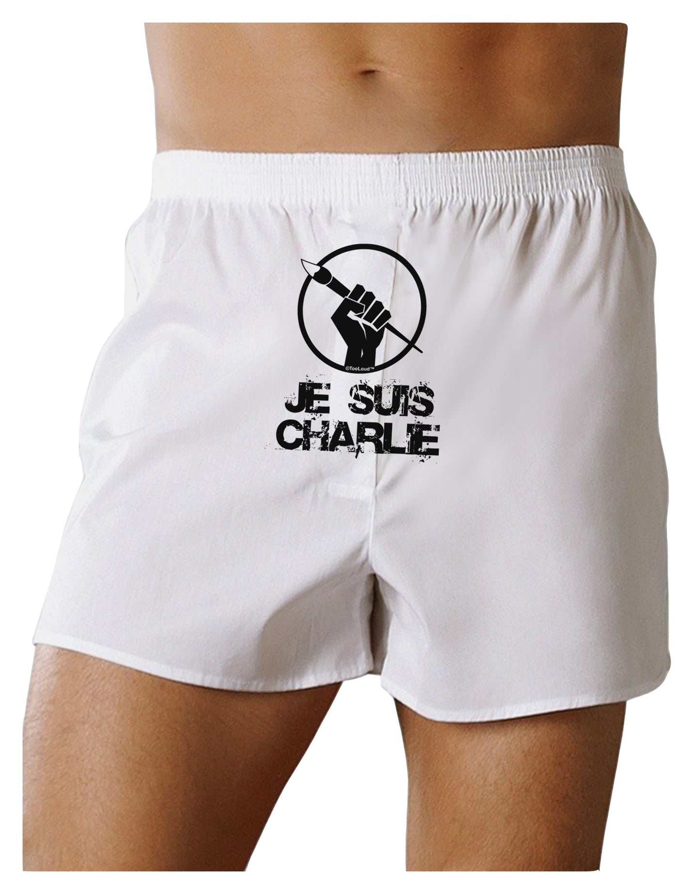 Je Suis Charlie Front Print Boxer Shorts-Boxer Shorts-TooLoud-White-Small-Davson Sales