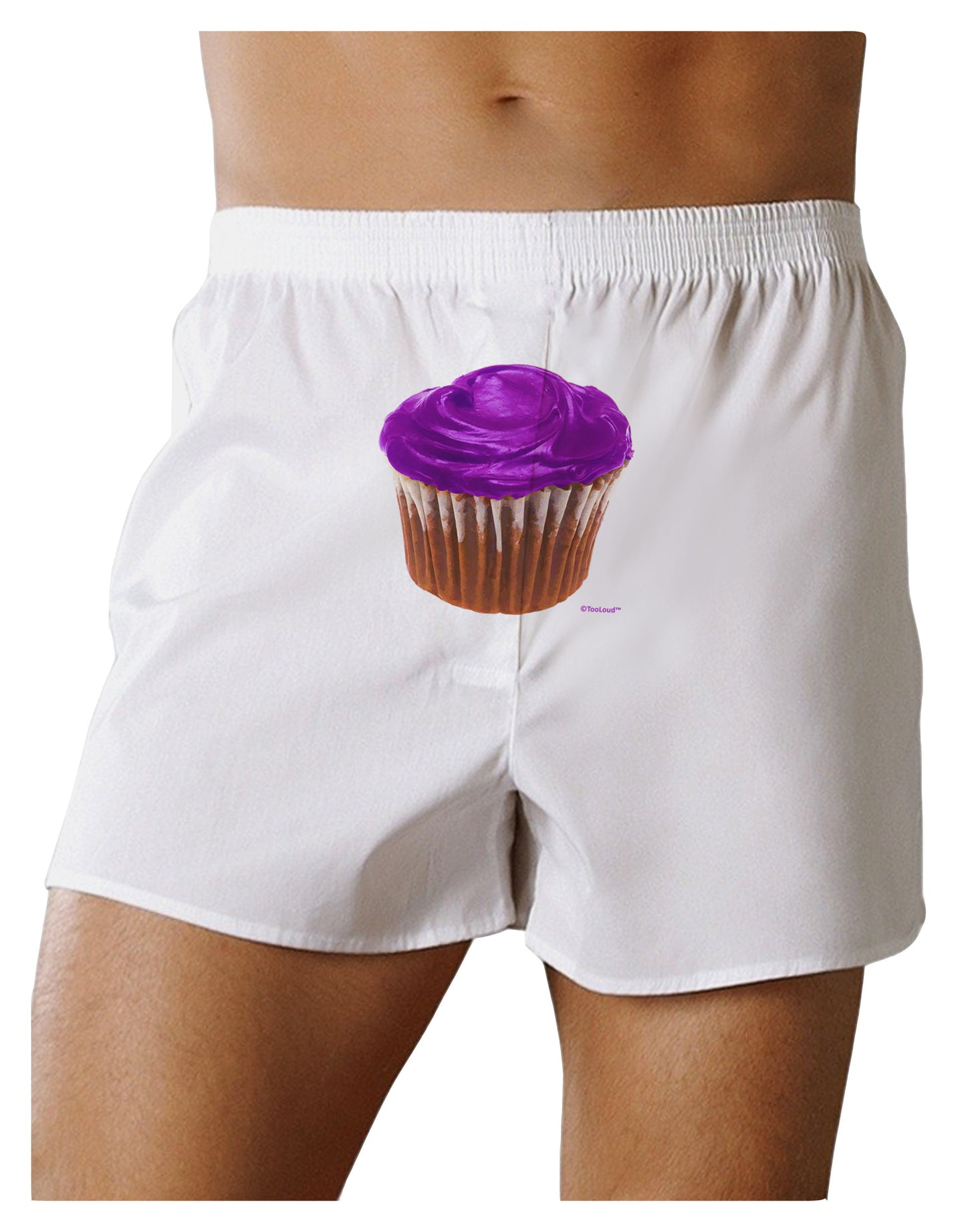 Giant Bright Purple Cupcake Front Print Boxer Shorts by TooLoud-Boxer Shorts-TooLoud-White-Small-Davson Sales