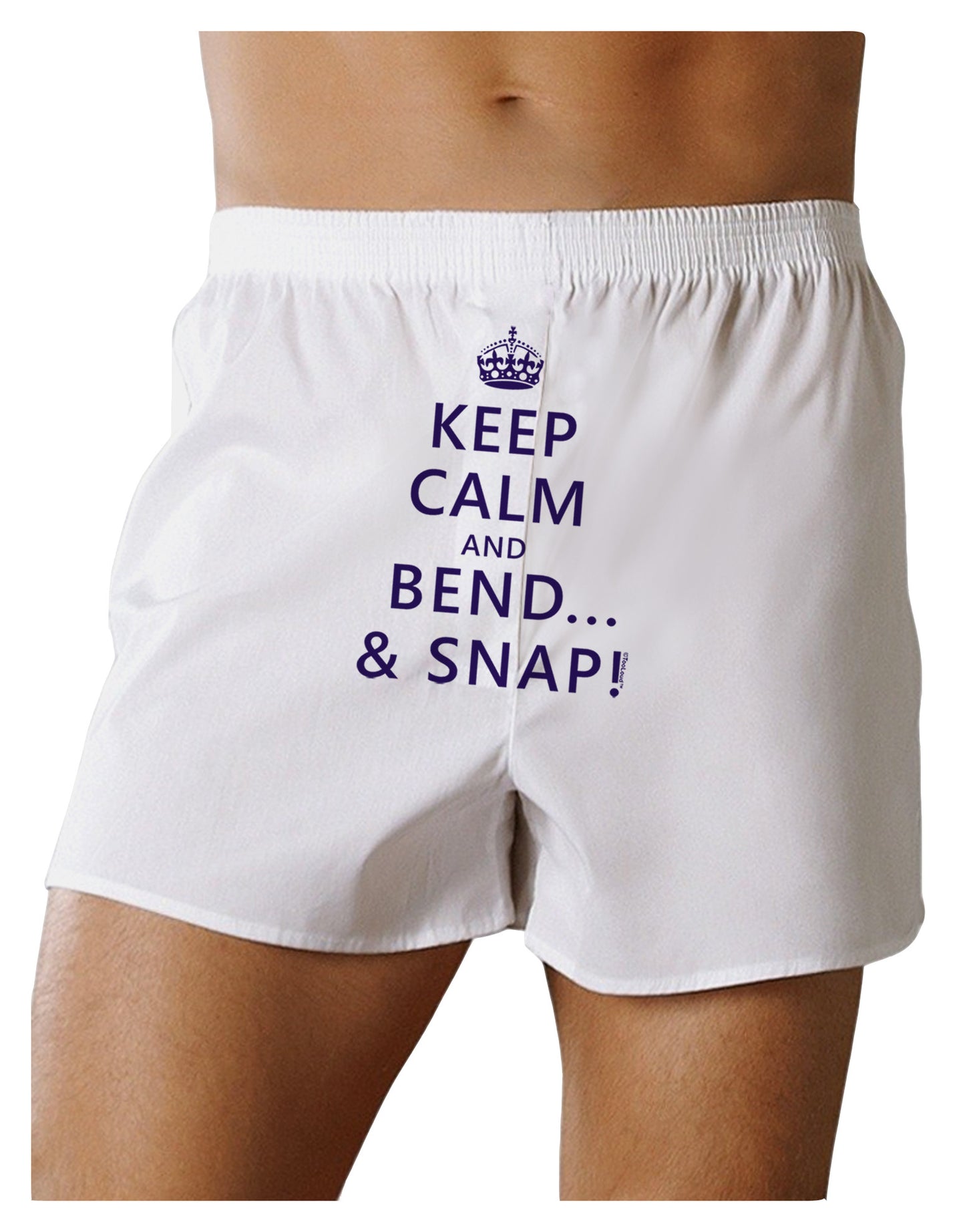 Keep Calm and Bend and Snap Front Print Boxer Shorts-Boxer Shorts-TooLoud-White-Small-Davson Sales