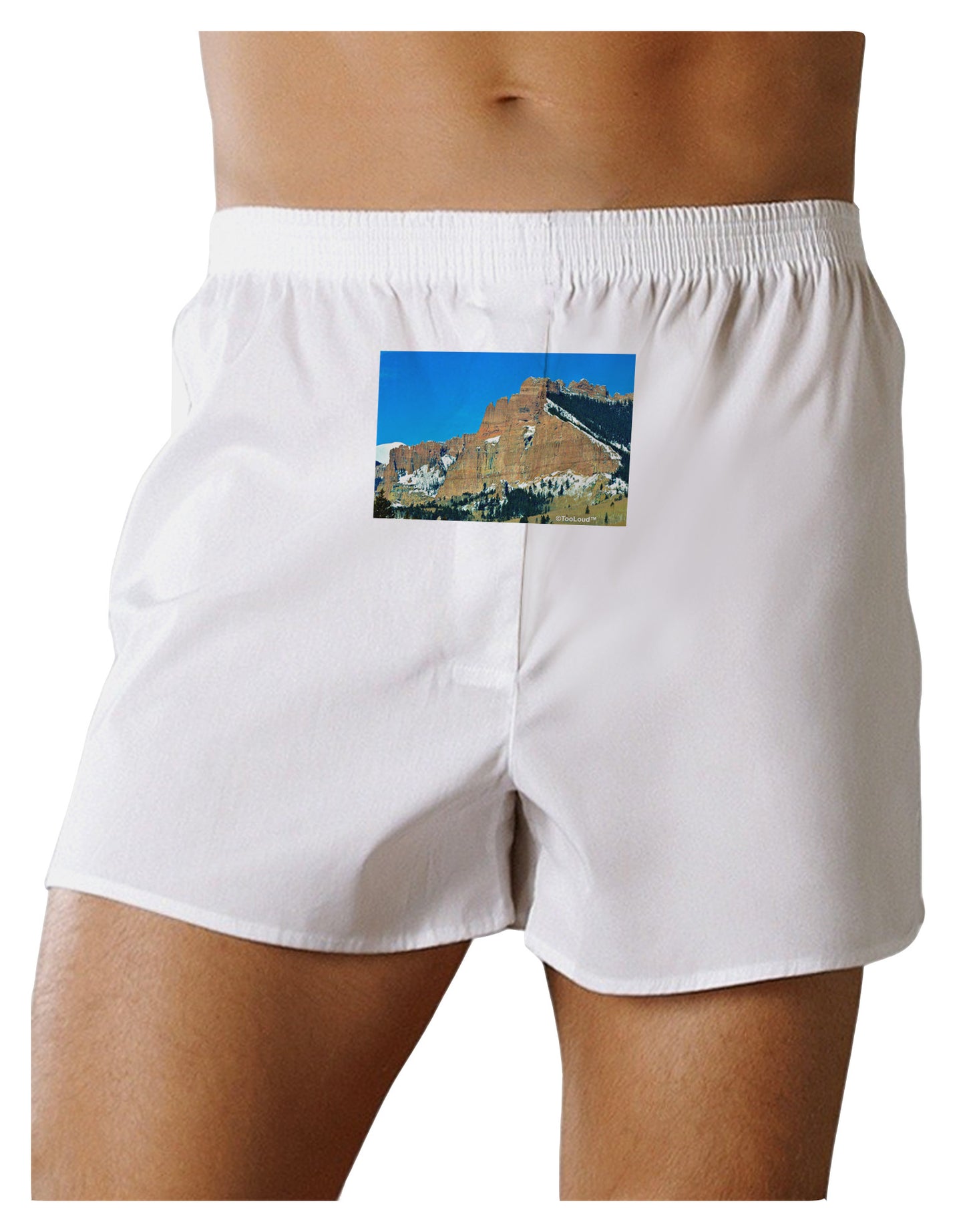 Colorado Snowy Mountains Front Print Boxer Shorts-Boxer Shorts-TooLoud-White-Small-Davson Sales