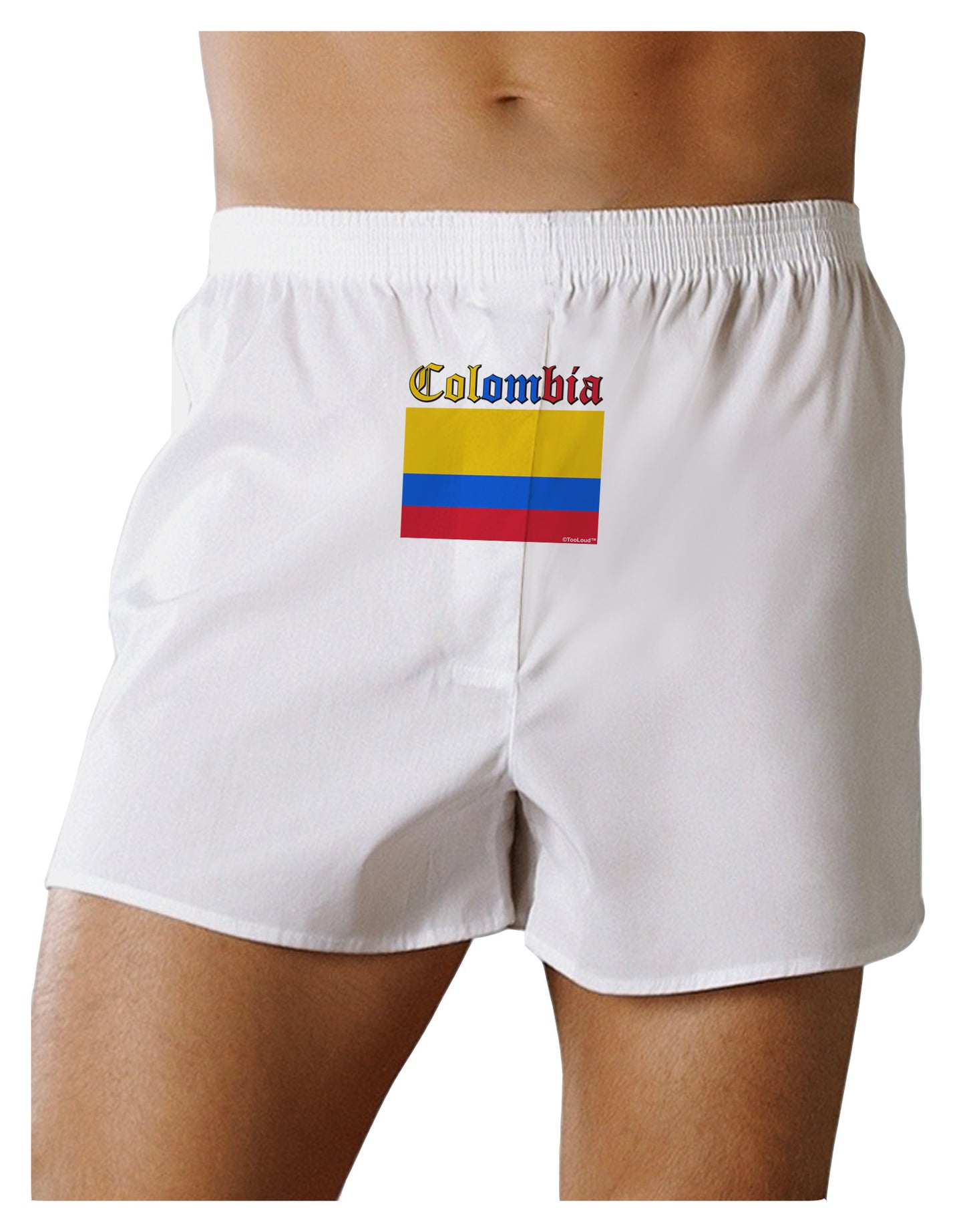 Colombia Flag Front Print Boxer Shorts-Boxer Shorts-TooLoud-White-Small-Davson Sales