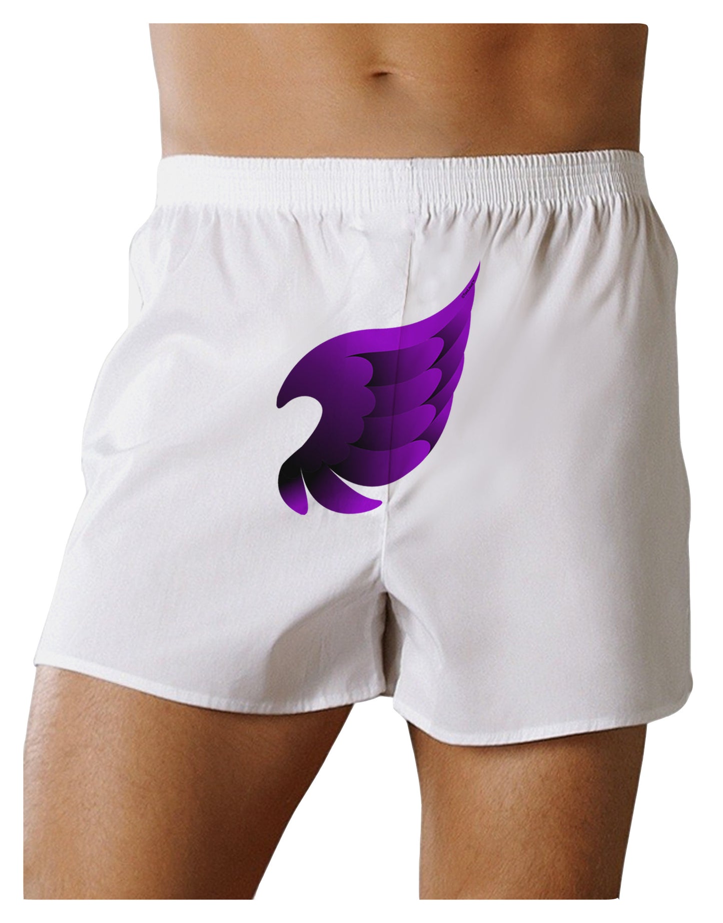 Cute Single Dark Angel Wing Black and Purple Front Print Boxer Shorts-Boxer Shorts-TooLoud-White-Small-Davson Sales