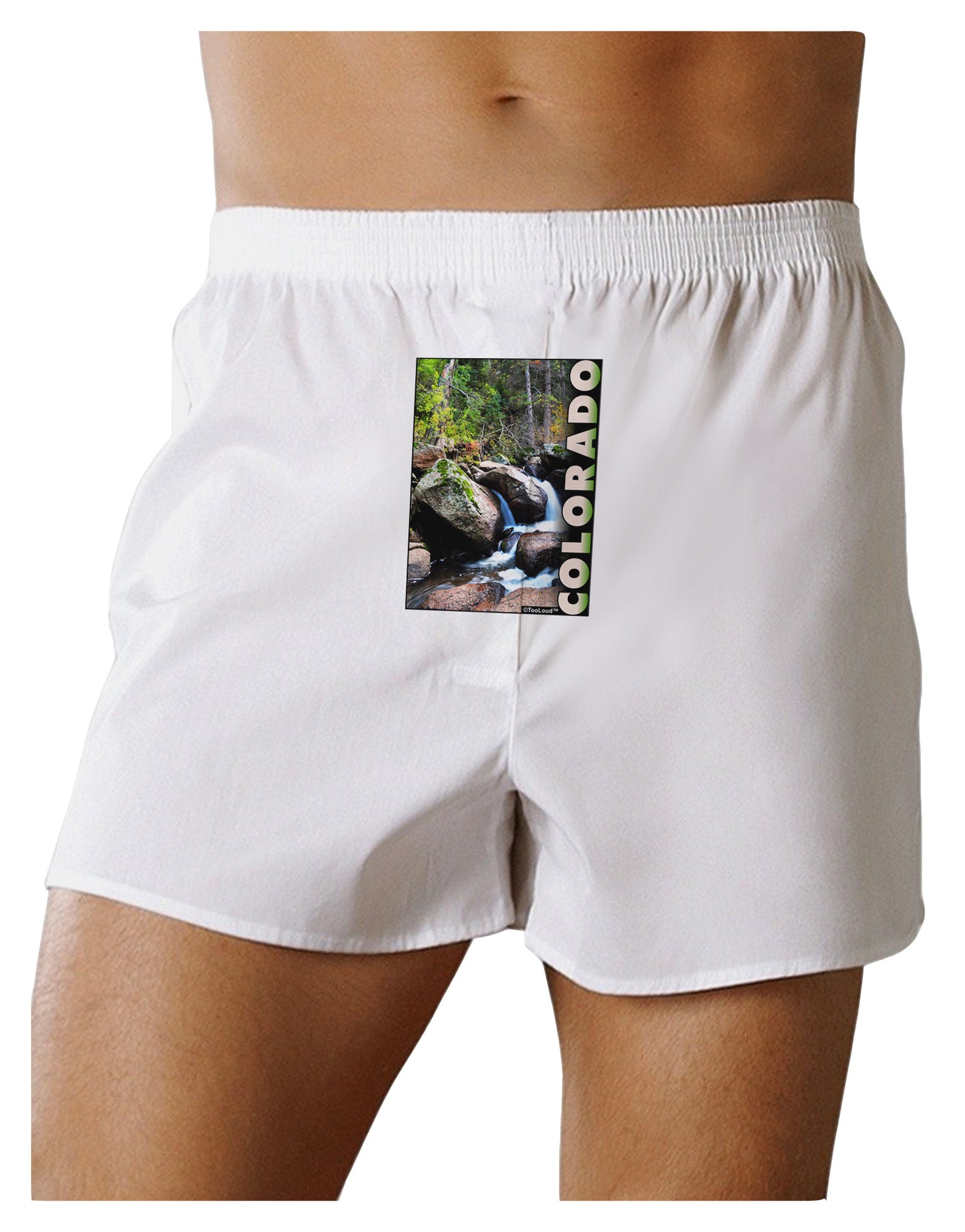 Rockies River with Text Front Print Boxer Shorts-Boxer Shorts-TooLoud-White-Small-Davson Sales