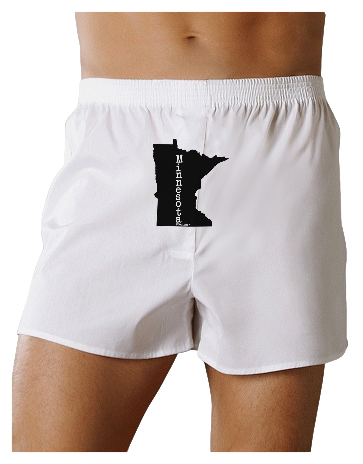 Minnesota - United States Shape Front Print Boxer Shorts-Boxer Shorts-TooLoud-White-Small-Davson Sales