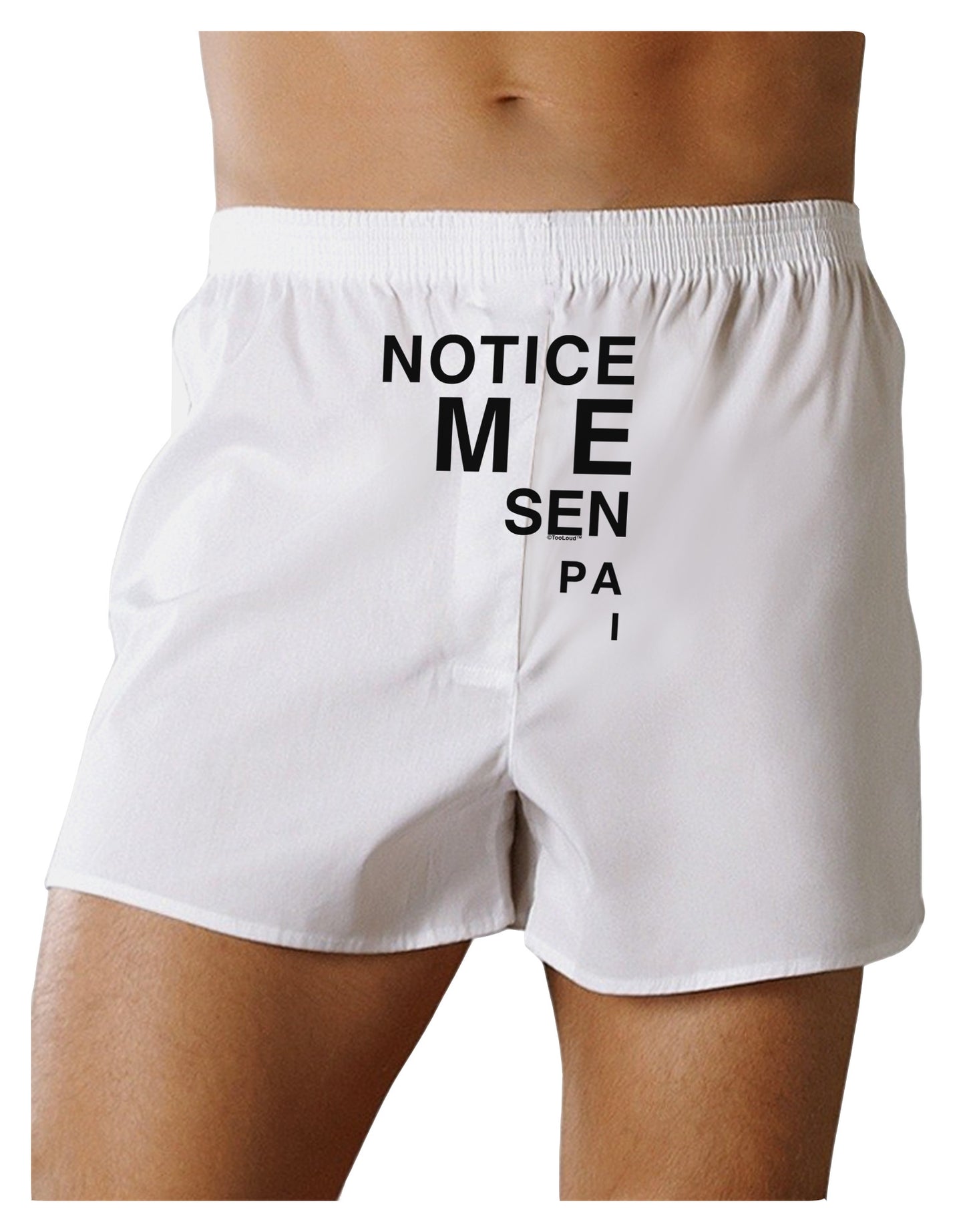 Notice Me Senpai Triangle Text Front Print Boxer Shorts-Boxer Shorts-TooLoud-White-Small-Davson Sales