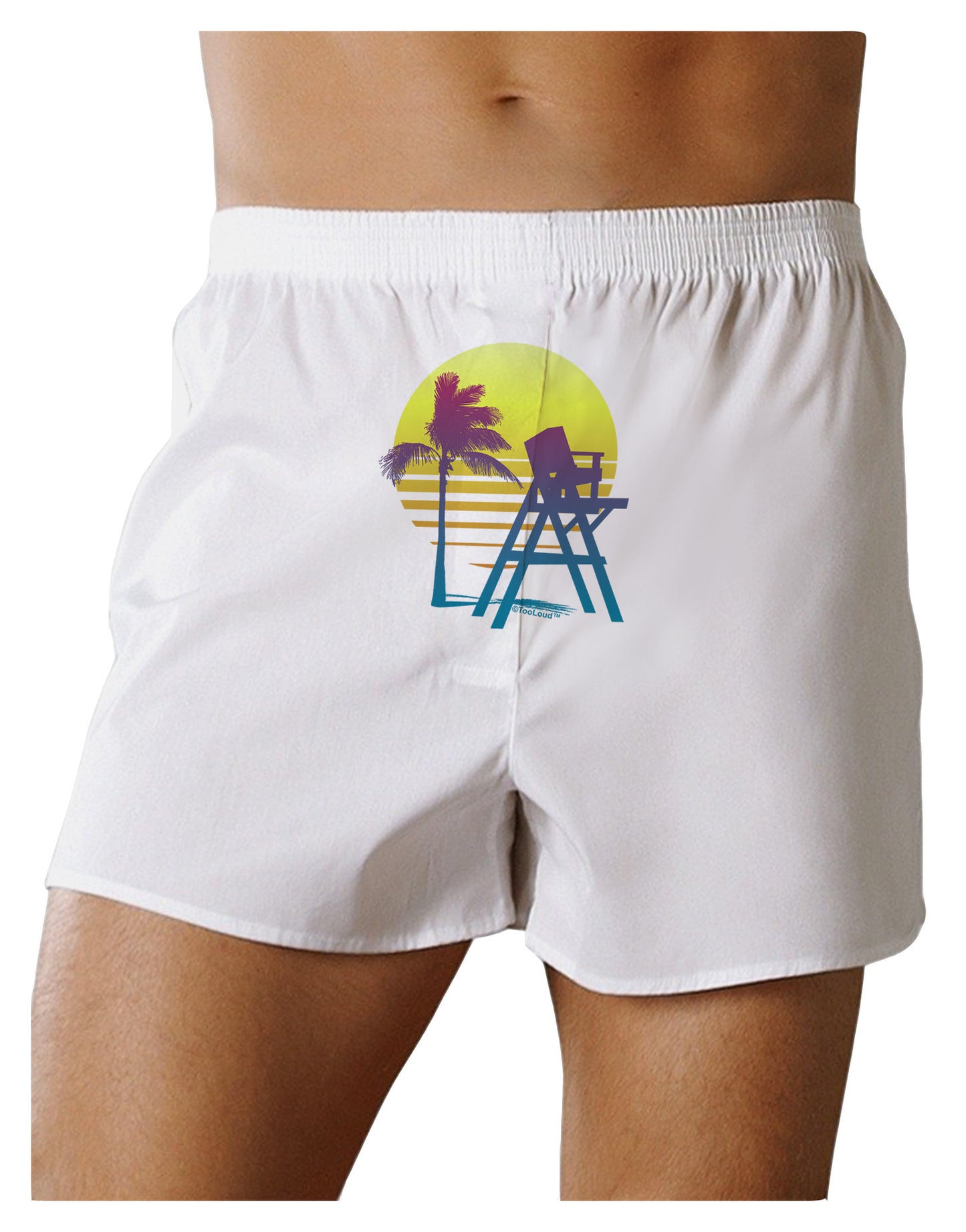 LA Beach Silhouette Letters Front Print Boxer Shorts-Boxer Shorts-TooLoud-White-Small-Davson Sales