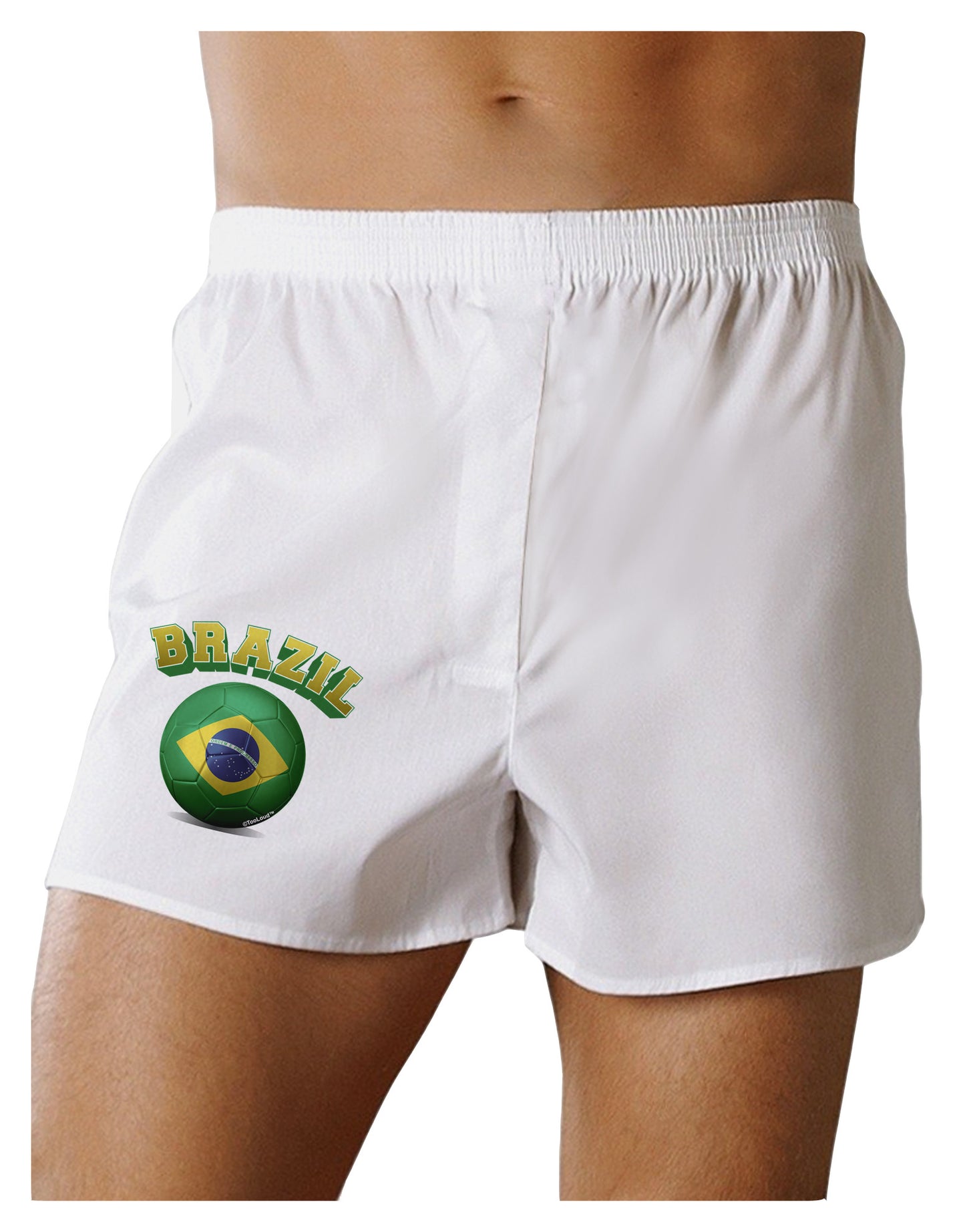 Soccer Ball Flag - Brazil Boxer Shorts-Boxer Shorts-TooLoud-White-Small-Davson Sales