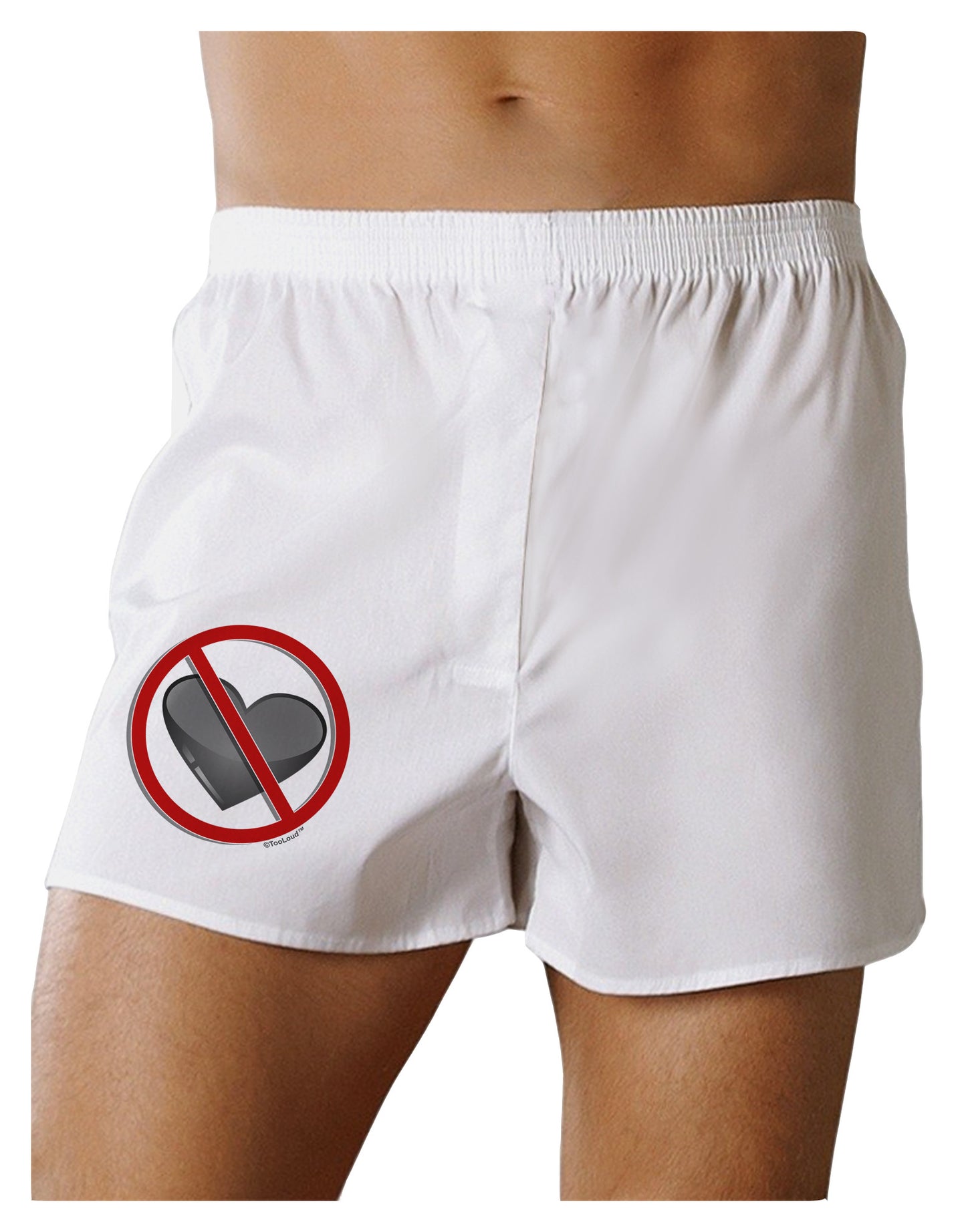 No Love Symbol Boxer Shorts-Boxer Shorts-TooLoud-White-Small-Davson Sales