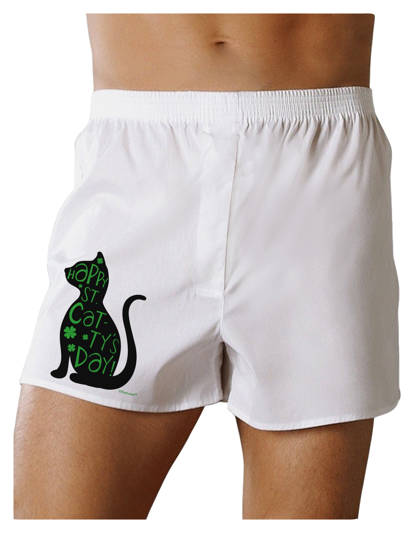 Happy St. Catty's Day - St. Patrick's Day Cat Boxer Shorts by TooLoud-Boxer Shorts-TooLoud-White-Small-Davson Sales