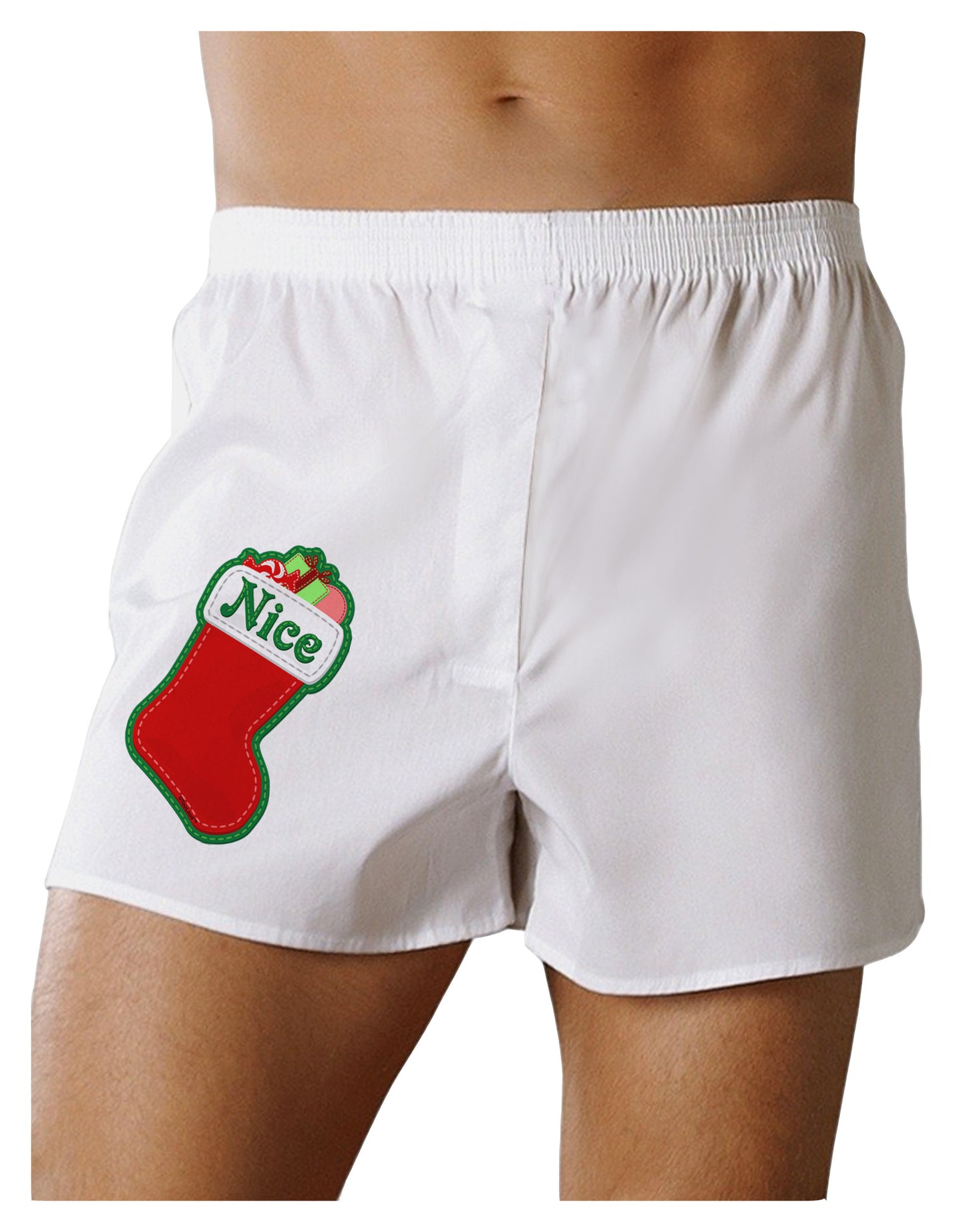 Nice Stocking Cute Christmas Boxer Shorts-Boxer Shorts-TooLoud-White-Small-Davson Sales