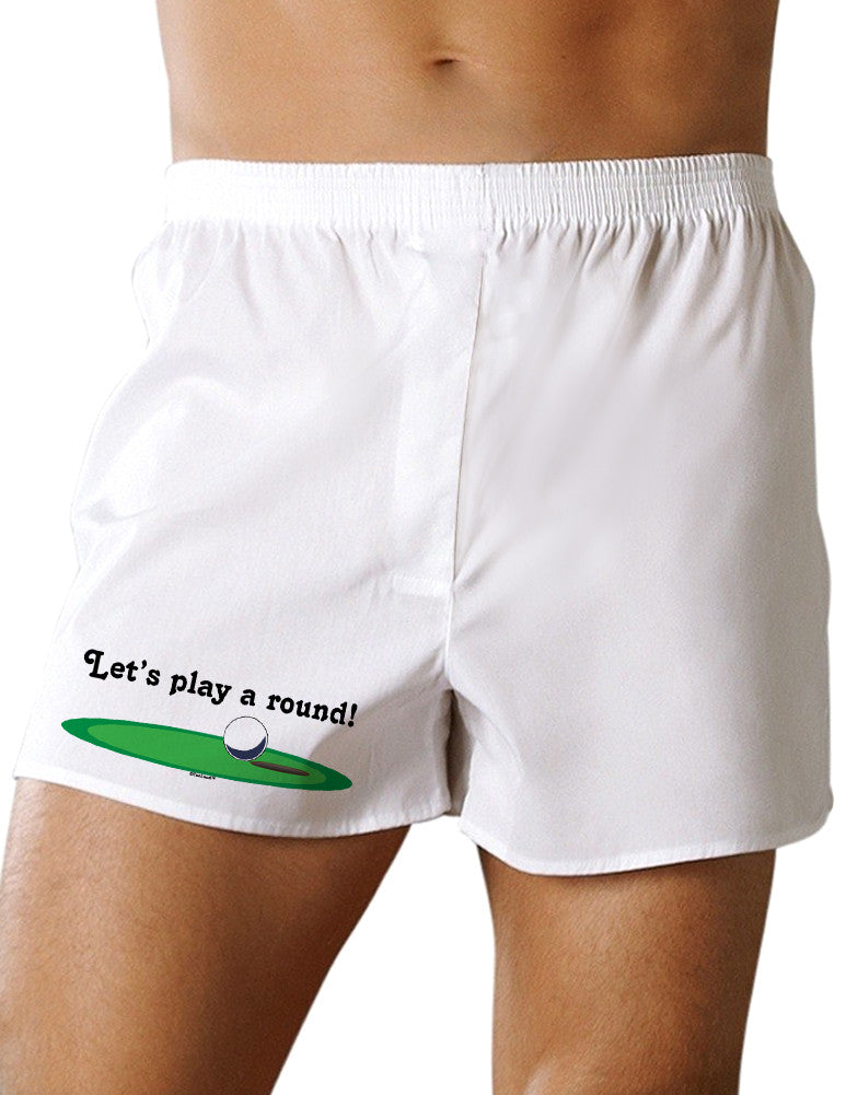 Let's Play a Round Boxer Shorts-Boxer Shorts-TooLoud-White-Small-Davson Sales
