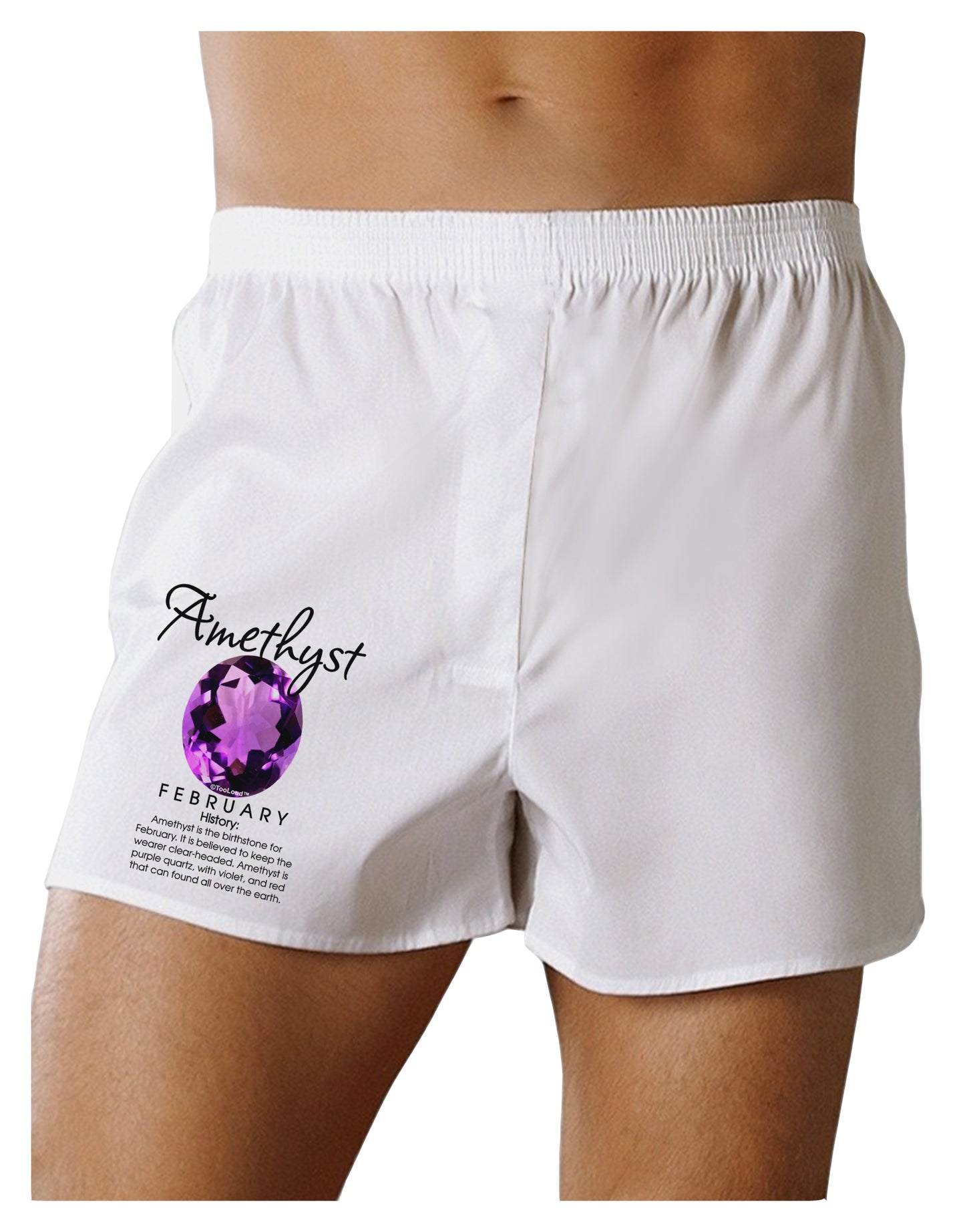 Birthstone Amethyst Boxer Shorts-Boxer Shorts-TooLoud-White-Small-Davson Sales