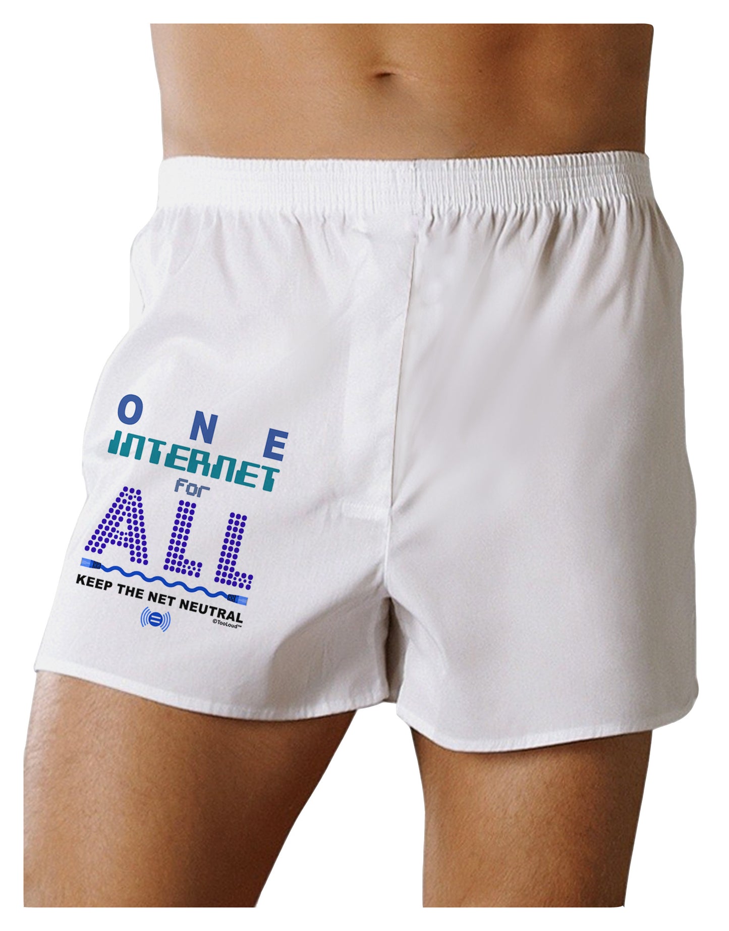 One Internet For All Keep The Net Neutral Boxer Shorts-Boxer Shorts-TooLoud-White-Small-Davson Sales