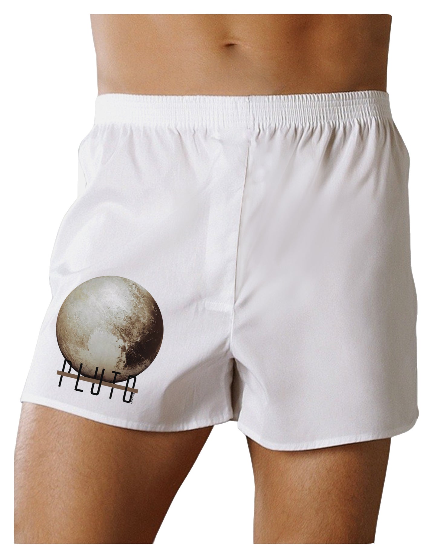Planet Pluto Text Boxer Shorts-Boxer Shorts-TooLoud-White-Small-Davson Sales