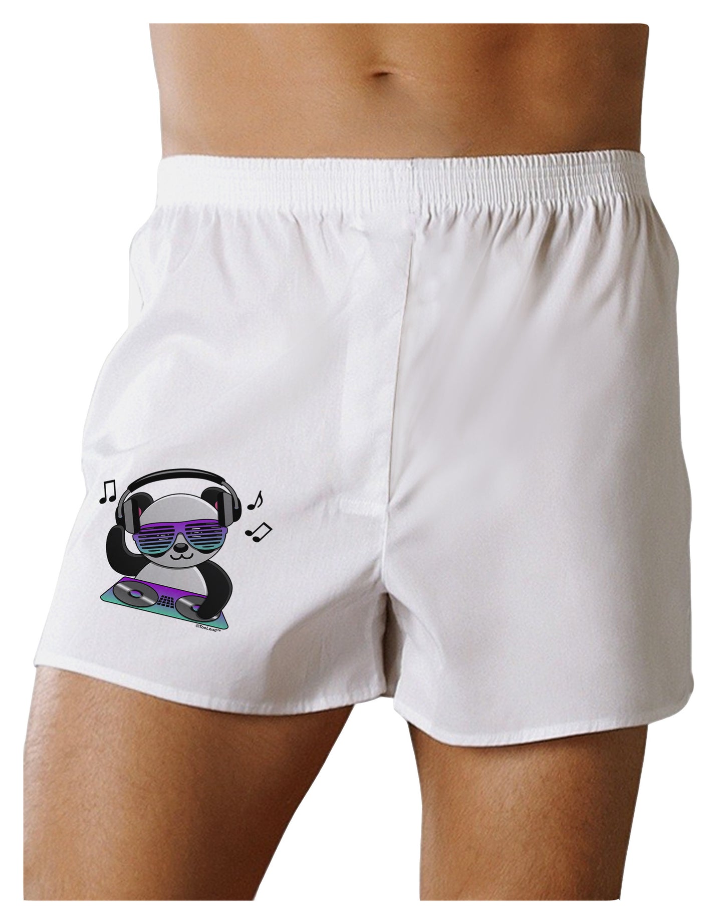 Panda DJ Boxer Shorts-Boxer Shorts-TooLoud-White-Small-Davson Sales