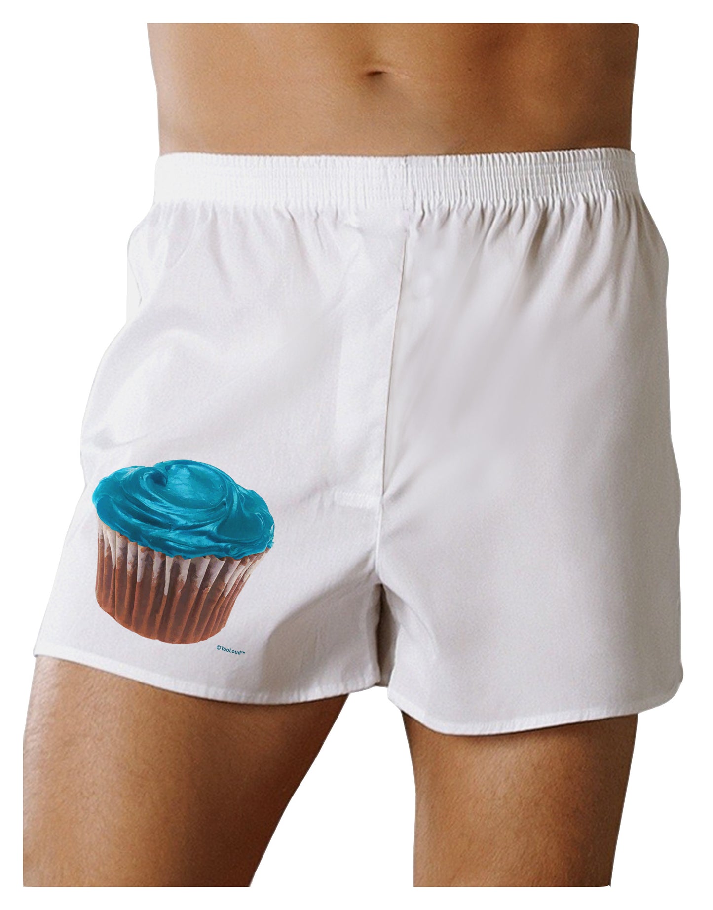 Giant Bright Turquoise Cupcake Boxer Shorts by TooLoud-Boxer Shorts-TooLoud-White-Small-Davson Sales