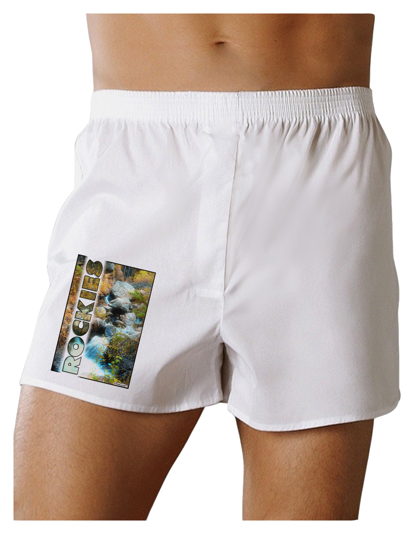 Rockies Waterfall with Text Boxer Shorts-Boxer Shorts-TooLoud-White-Small-Davson Sales