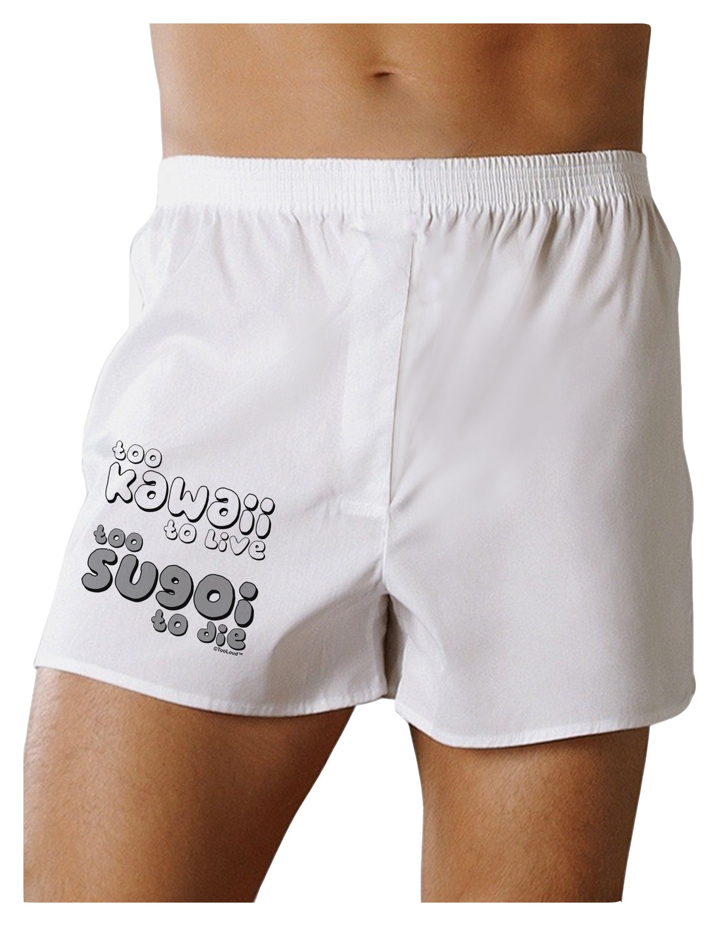 Too Kawaii to Live - B&W Boxer Shorts by TooLoud-Boxer Shorts-TooLoud-White-Small-Davson Sales