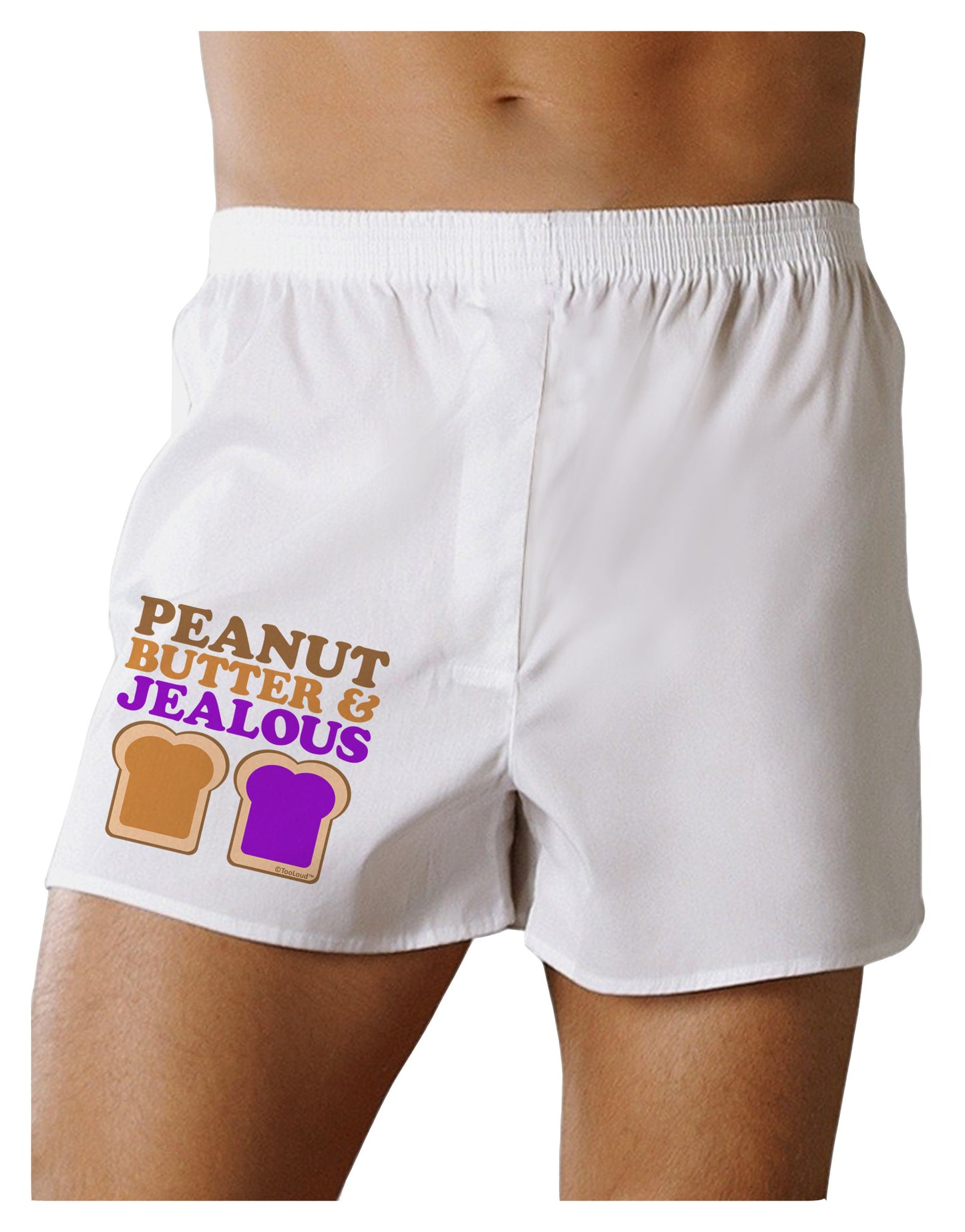 Peanut Butter and Jealous Boxer Shorts by TooLoud-Boxer Shorts-TooLoud-White-Small-Davson Sales