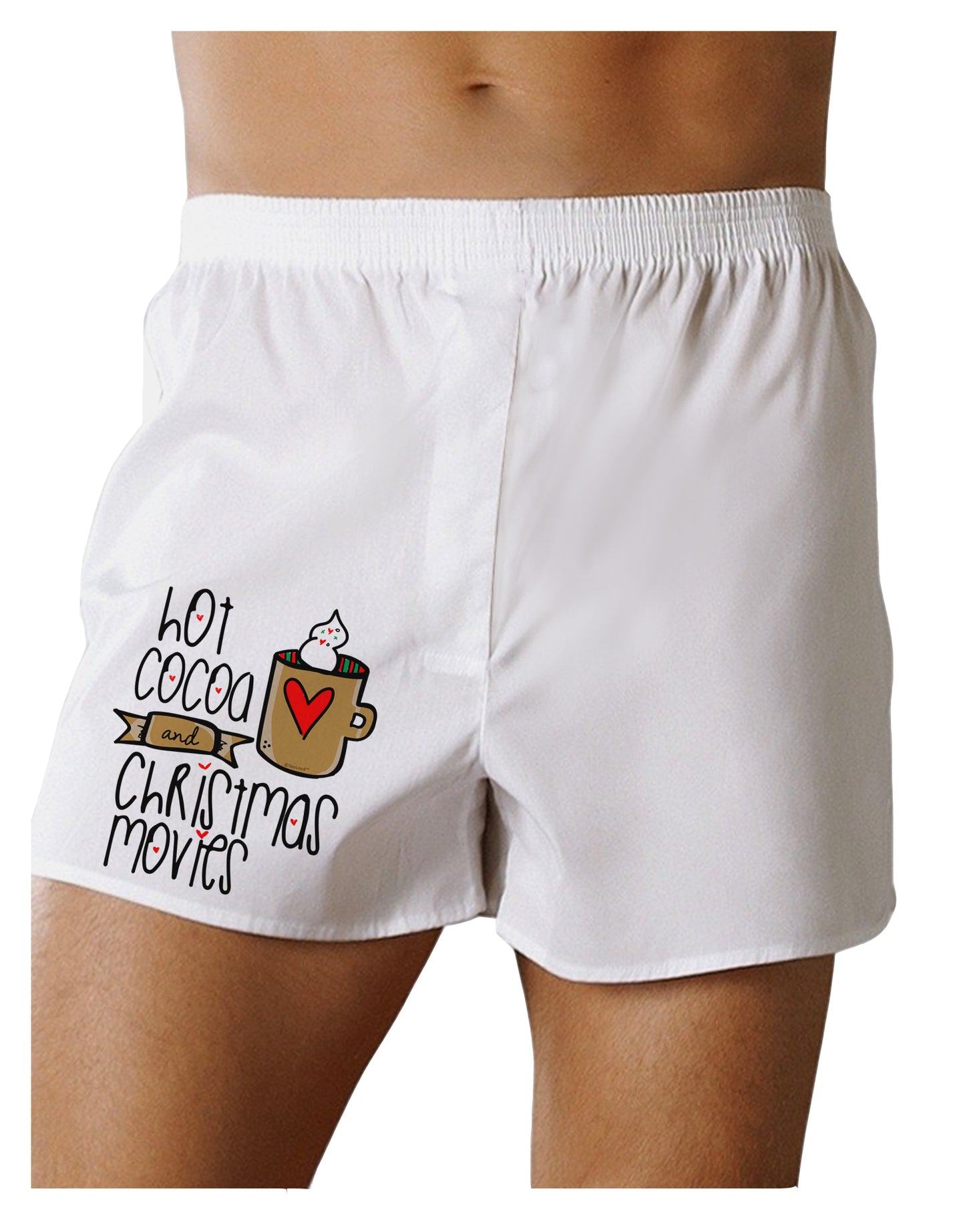 Hot Cocoa and Christmas Movies Boxers Shorts-Mens Boxers-TooLoud-White-Small-Davson Sales