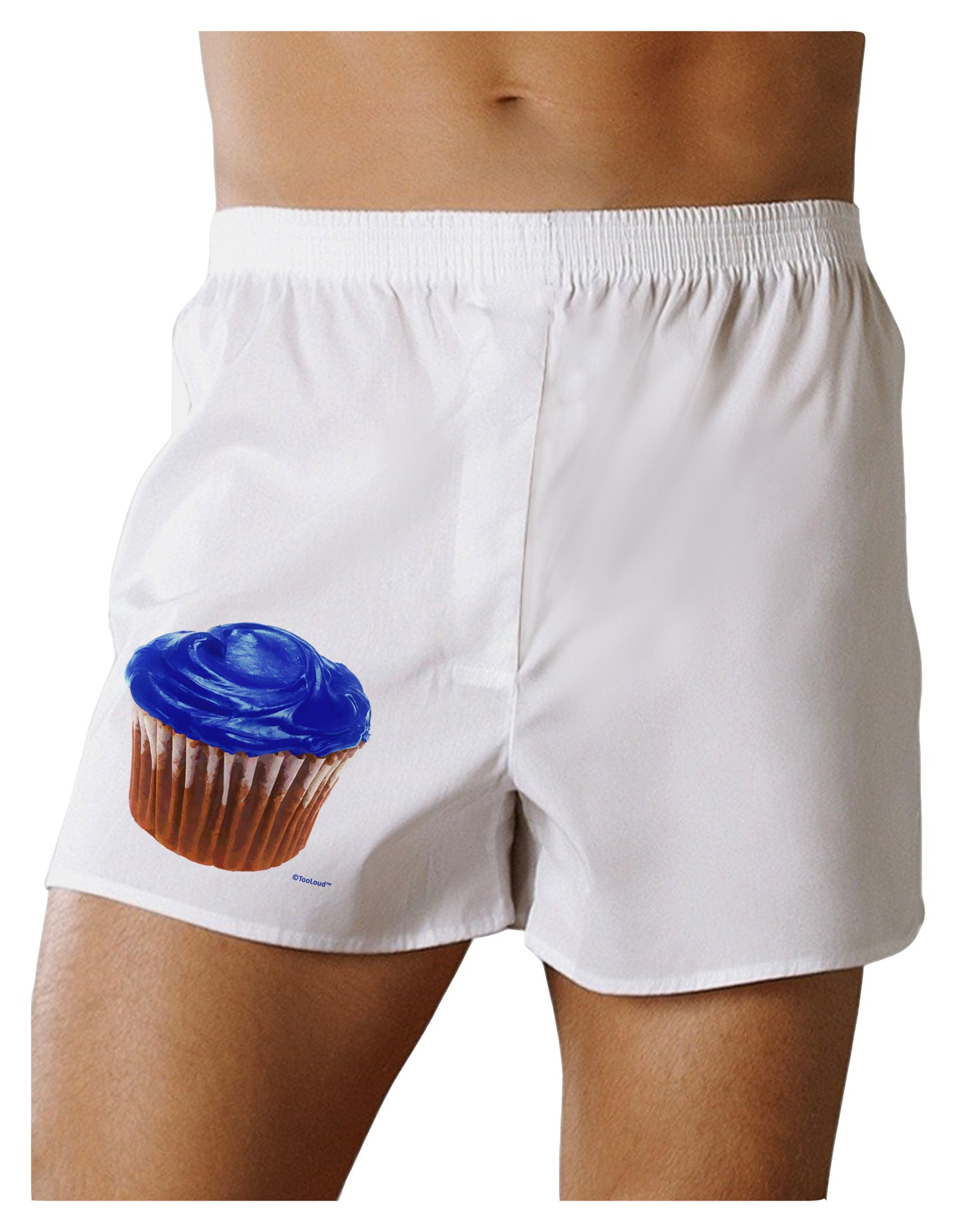 Giant Bright Blue Cupcake Boxer Shorts by TooLoud-Boxer Shorts-TooLoud-White-Small-Davson Sales