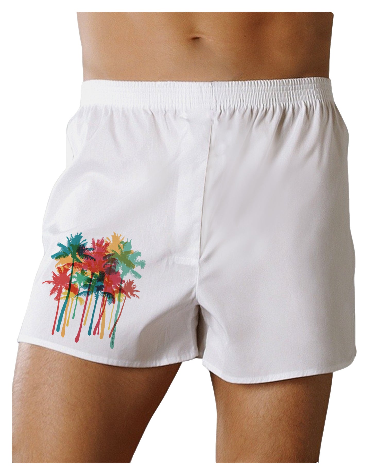 Paint Splash Palm Trees Boxer Shorts-Boxer Shorts-TooLoud-White-Small-Davson Sales