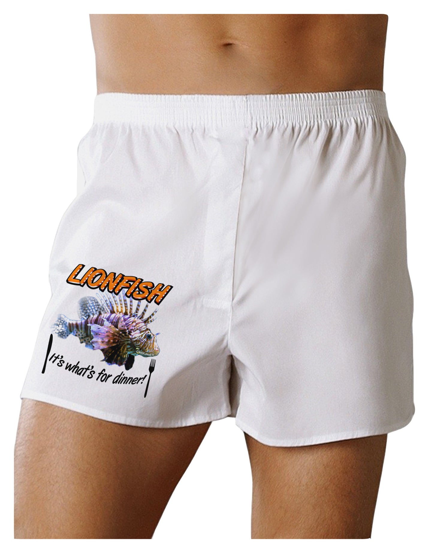 Lionfish - It's What's For Dinner Boxer Shorts-Boxer Shorts-TooLoud-White-Small-Davson Sales