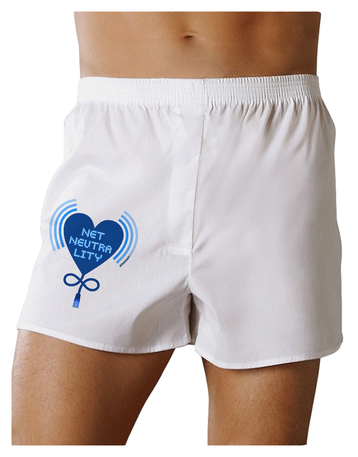 Heart Net Neutrality Boxer Shorts-Boxer Shorts-TooLoud-White-Small-Davson Sales