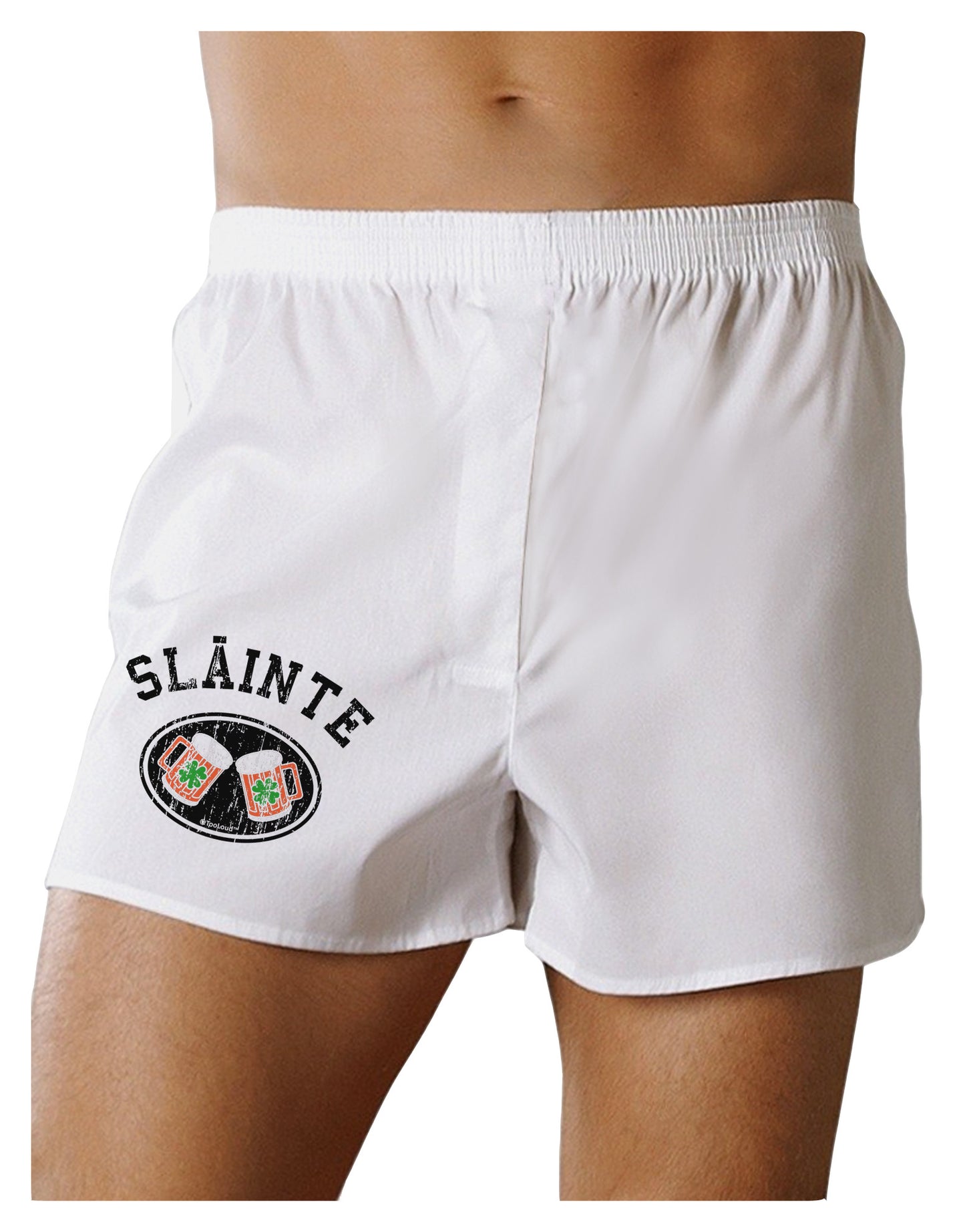 Slainte - St. Patrick's Day Irish Cheers Boxer Shorts by TooLoud-Boxer Shorts-TooLoud-White-Small-Davson Sales