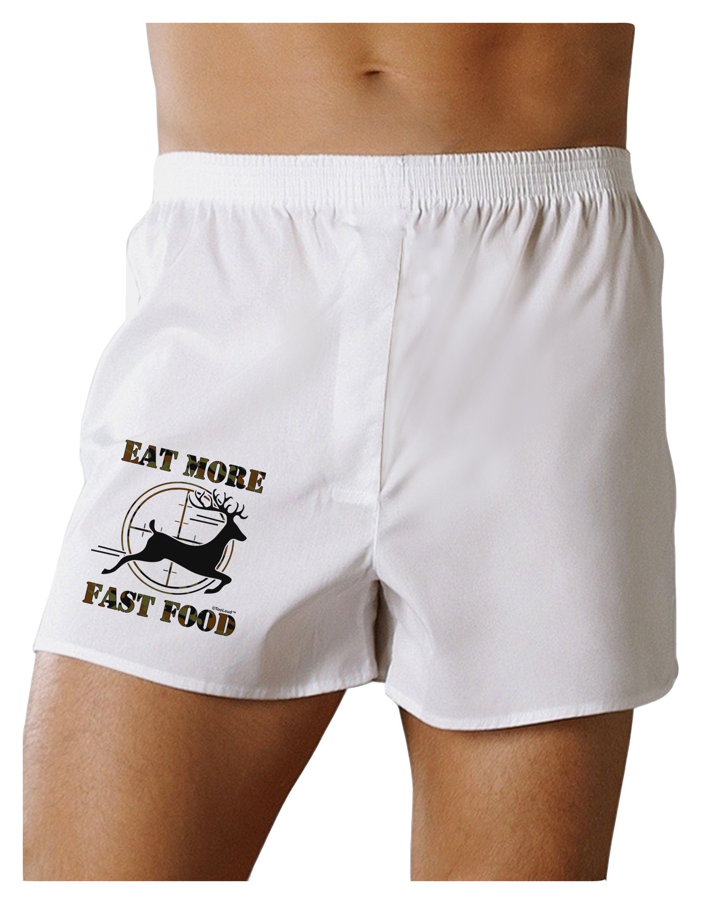 Eat More Fast Food - Deer Boxer Shorts-Boxer Shorts-TooLoud-White-Small-Davson Sales