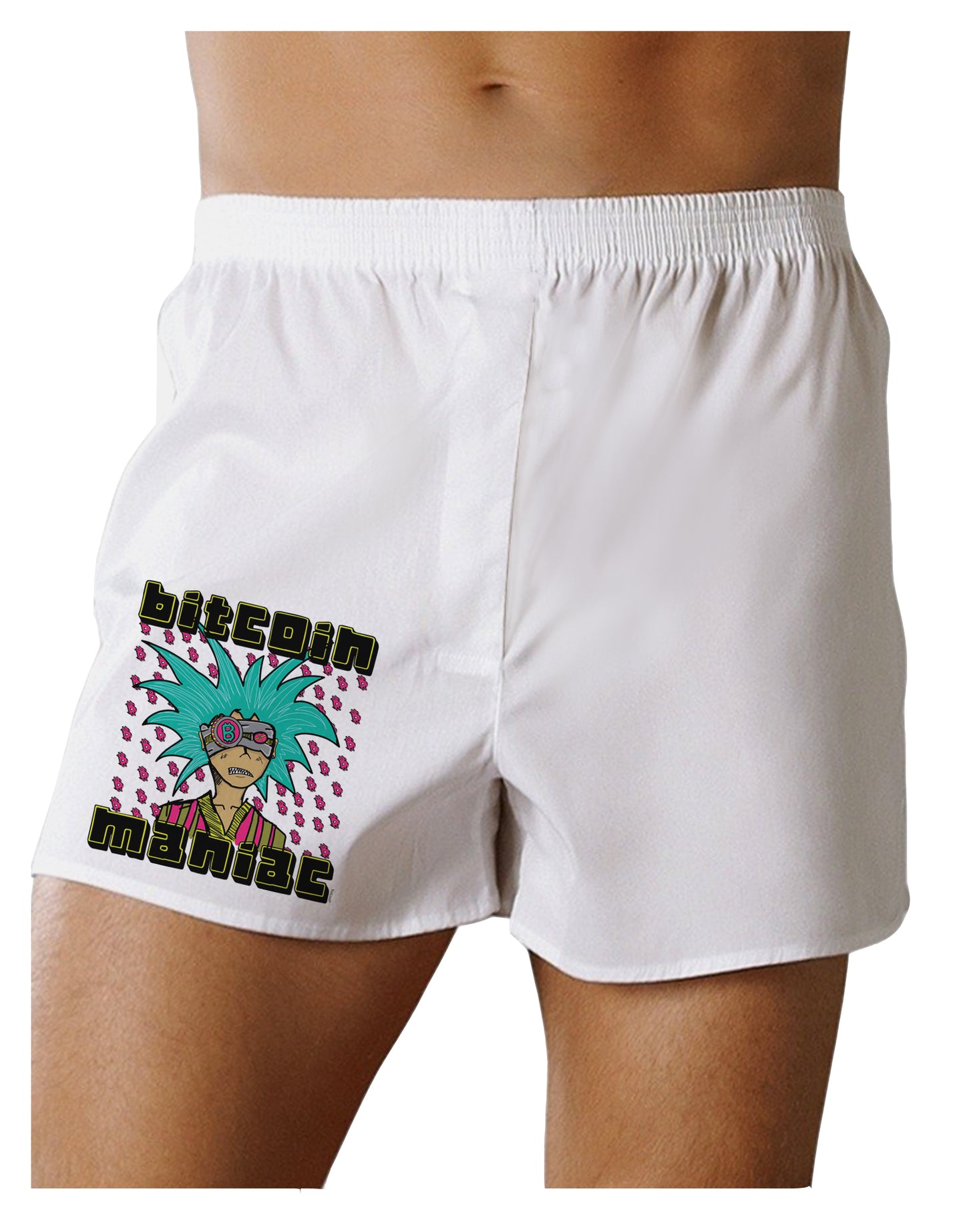 Bitcoin Maniac Crypto Boxers Shorts-Mens Boxers-TooLoud-White-Small-Davson Sales