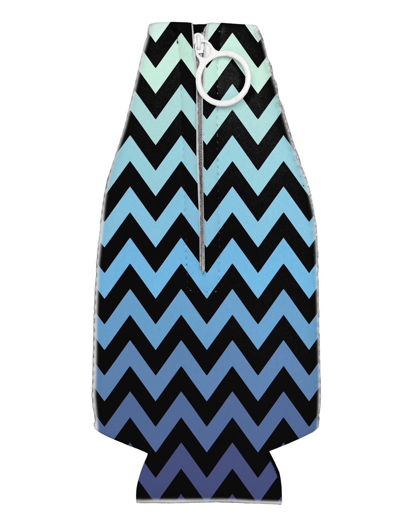 Cool Ocean Zig Zags Collapsible Neoprene Bottle Insulator All Over Print-Bottle Insulator-TooLoud-White-Davson Sales