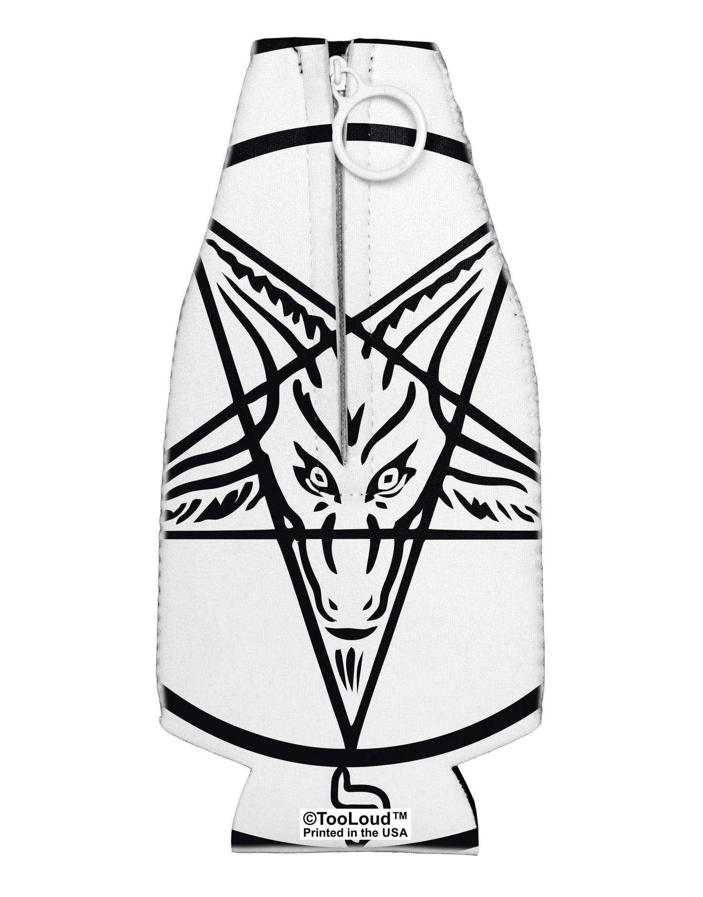 Official Sigil of Baphomet Collapsible Neoprene Bottle Insulator All Over Print-Bottle Insulator-TooLoud-White-Davson Sales