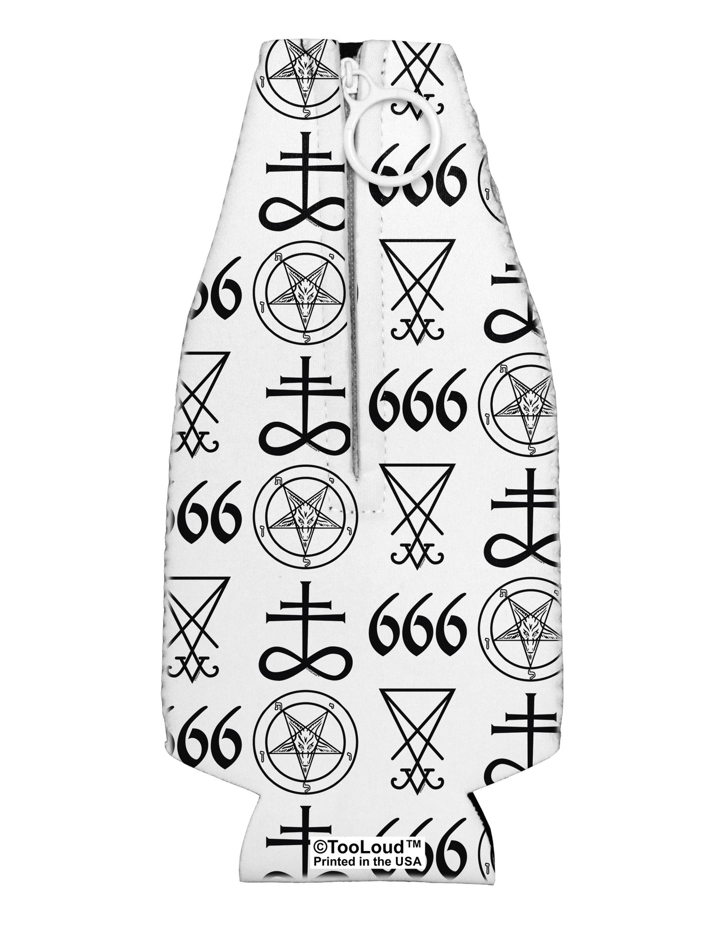 Satanic Symbols Collapsible Neoprene Bottle Insulator All Over Print-Bottle Insulator-TooLoud-White-Davson Sales