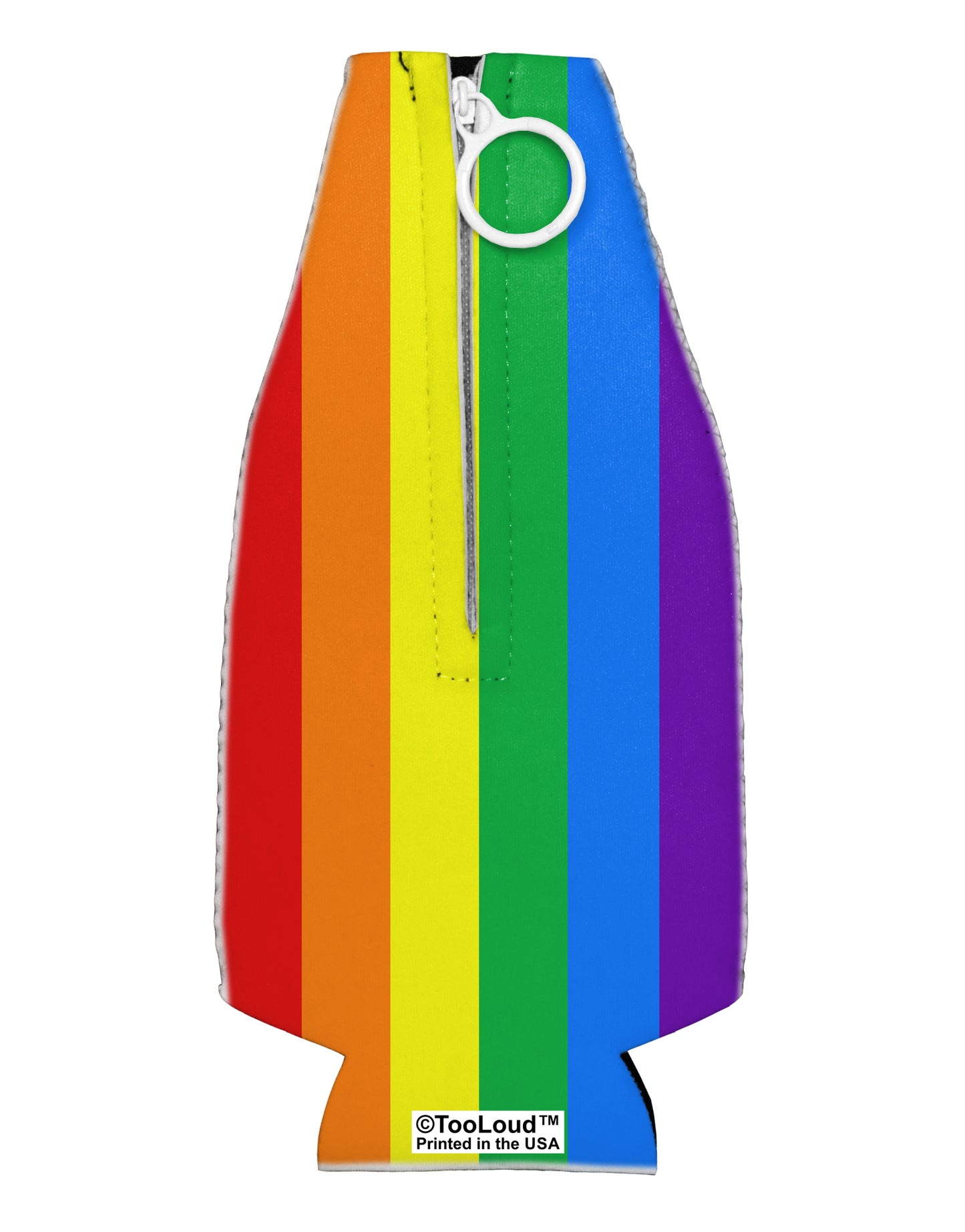Rainbow Vertical Gay Pride Flag Collapsible Neoprene Bottle Insulator All Over Print by TooLoud-Bottle Insulator-TooLoud-White-Davson Sales
