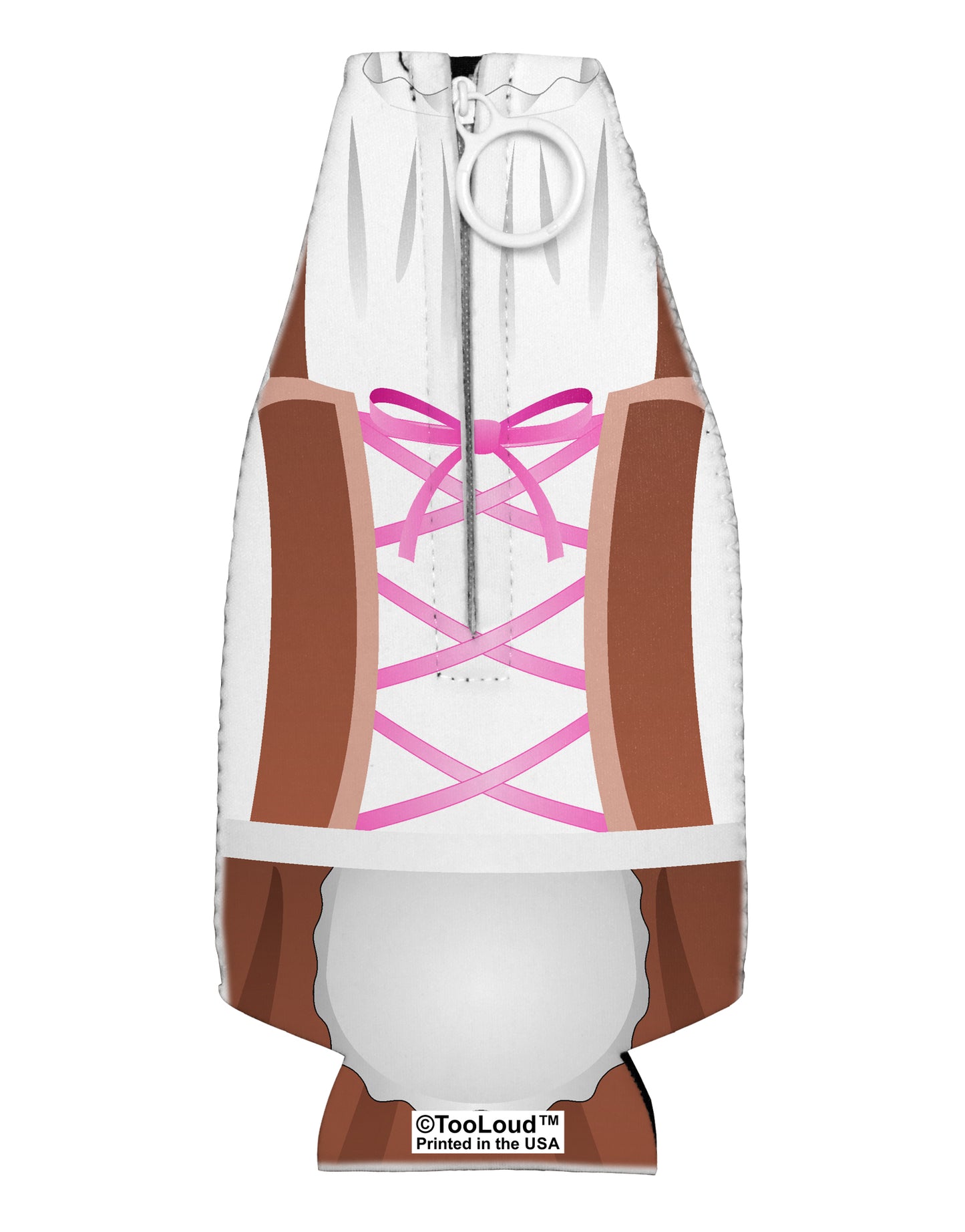 Dirndl Costume Brown Collapsible Neoprene Bottle Insulator All Over Print by TooLoud-TooLoud-White-Davson Sales