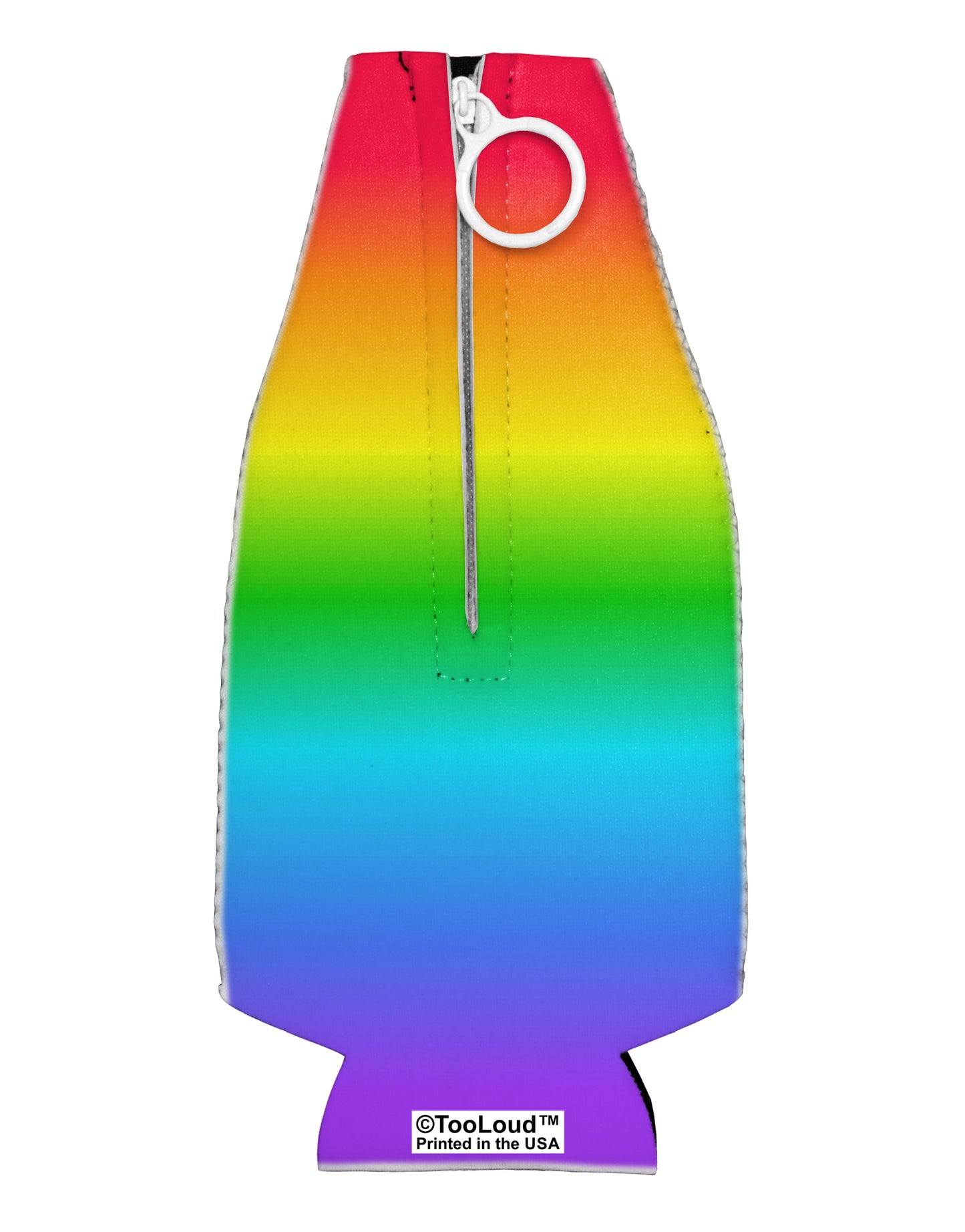 Horizontal Rainbow Gradient Collapsible Neoprene Bottle Insulator All Over Print by TooLoud-Bottle Insulator-TooLoud-White-Davson Sales
