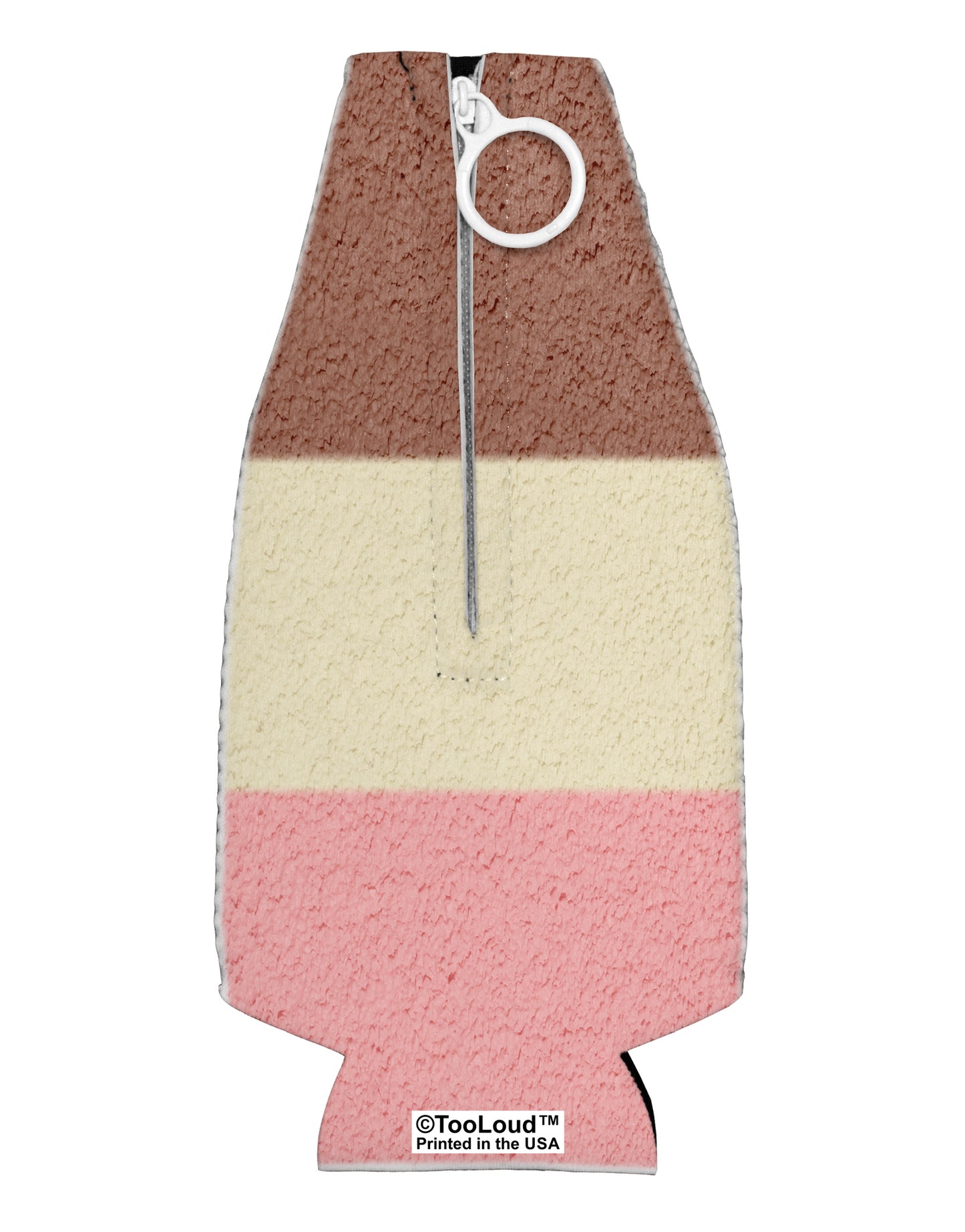 Horizontal Neapolitan Ice Cream Collapsible Neoprene Bottle Insulator All Over Print by TooLoud-Bottle Insulator-TooLoud-White-Davson Sales