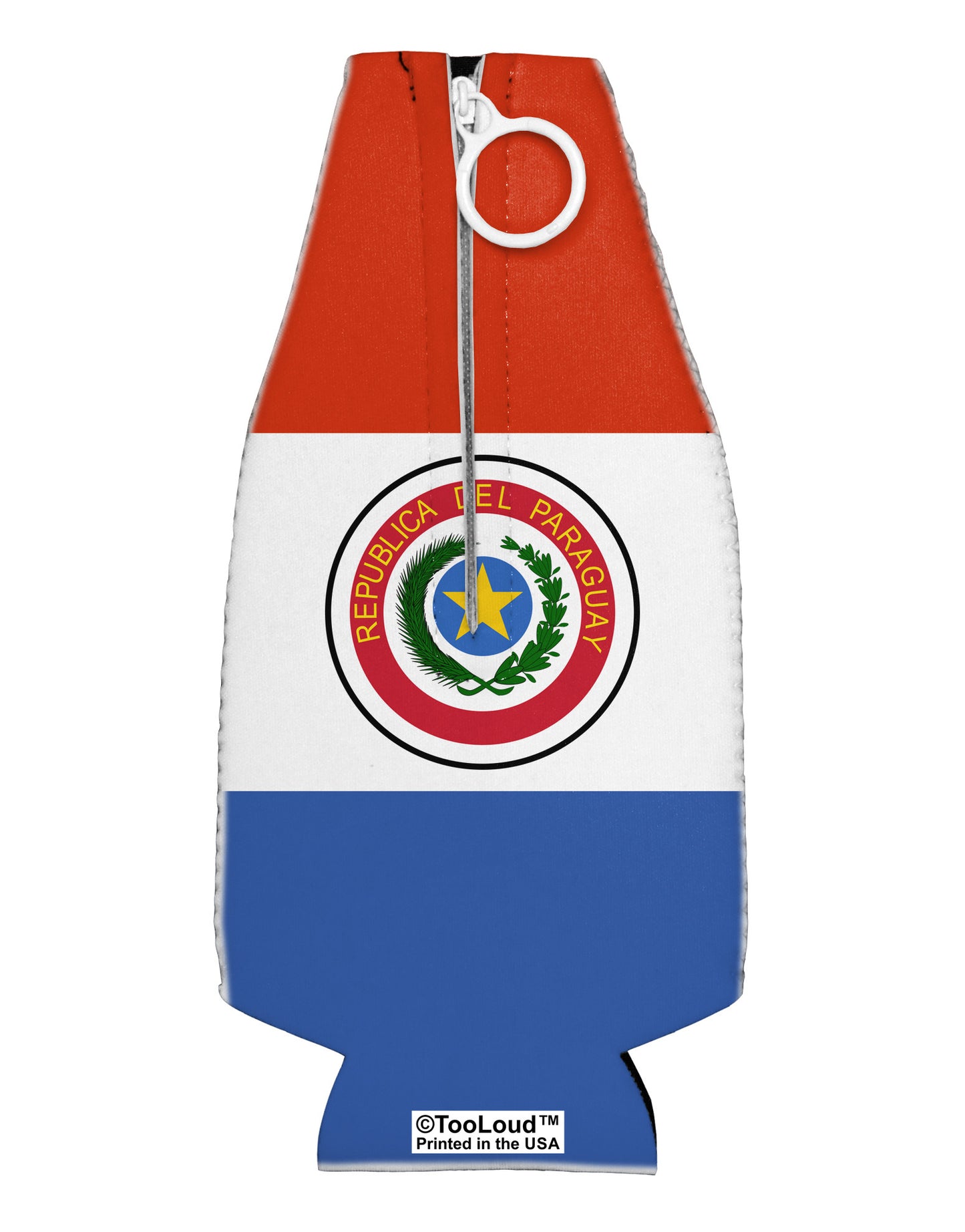Paraguay Flag AOP Collapsible Neoprene Bottle Insulator All Over Print-Bottle Insulator-TooLoud-White-Davson Sales